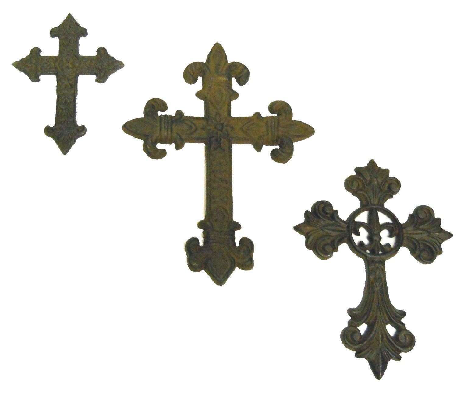 Cast iron Crosses 3pc wall gothic hanging medieval collection ...