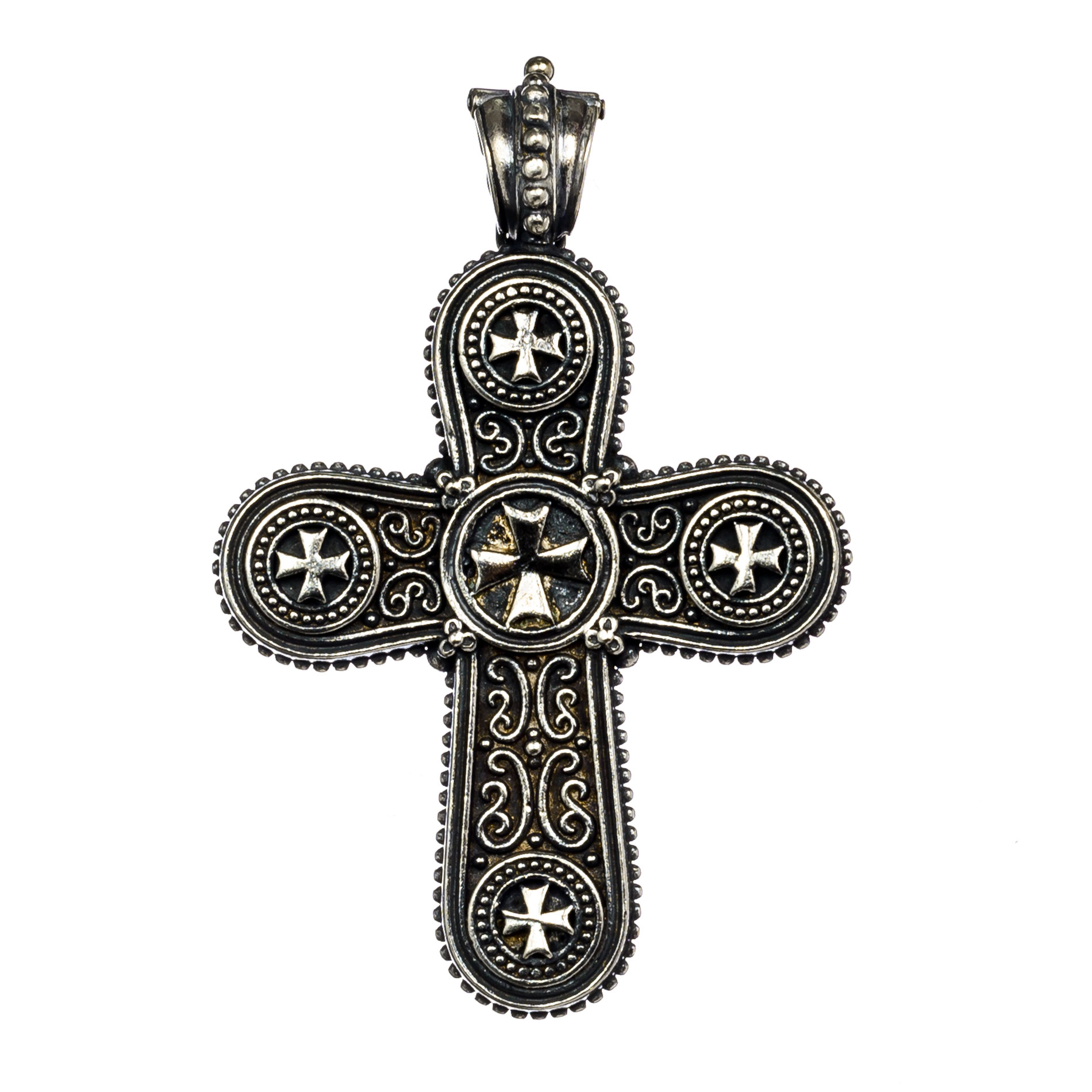 Designer Maltese Silver Cross Pendant - Gerochristo 5406N | CultureTaste