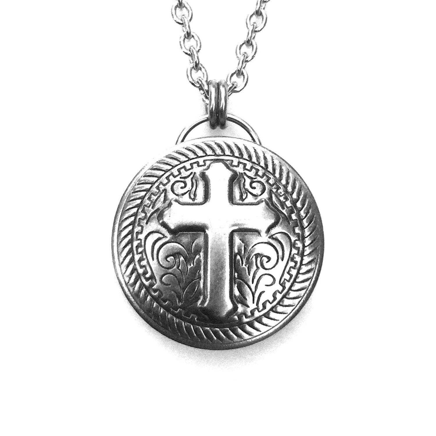 Amazon.com: Medieval Cross Necklace Mens 24 Inch Stainless Steel ...