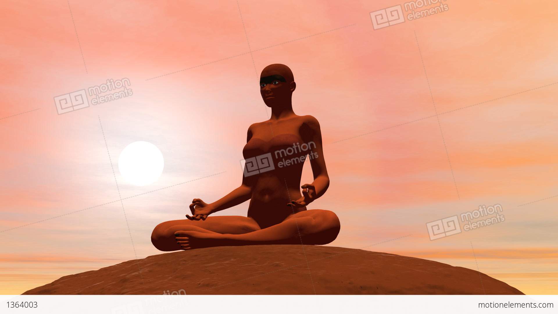 Meditation Pose - 3D Render Stock Animation | 1364003