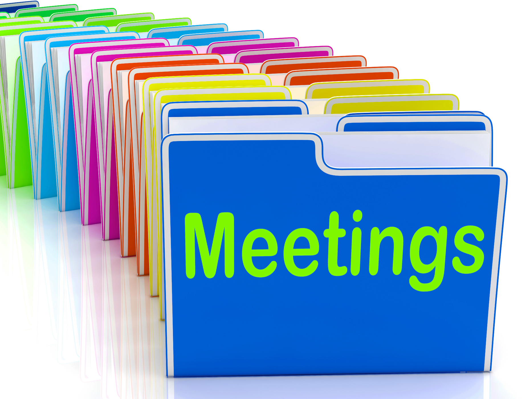 Meetings folders means talk discussion or conference photo