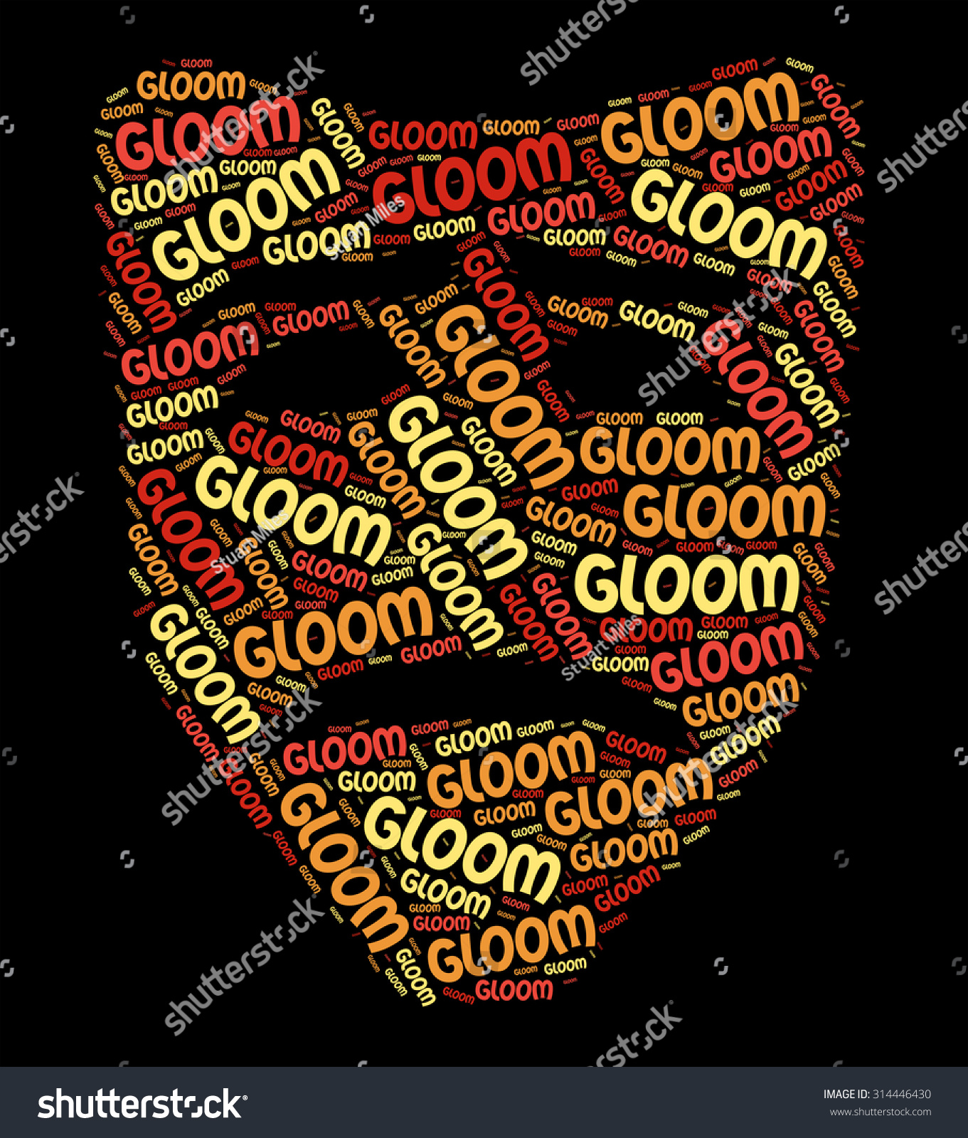 Gloom Word Representing Low Spirits Wordclouds Stock Illustration ...