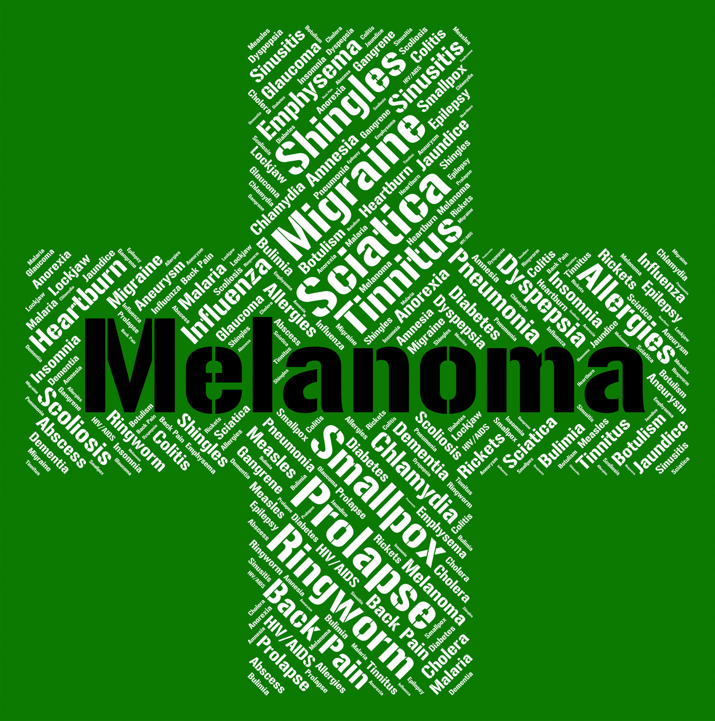 Melanoma Word Represents Skin Cancer And Affliction, Affliction, Sickness, Sick, Poorhealth, HQ Photo