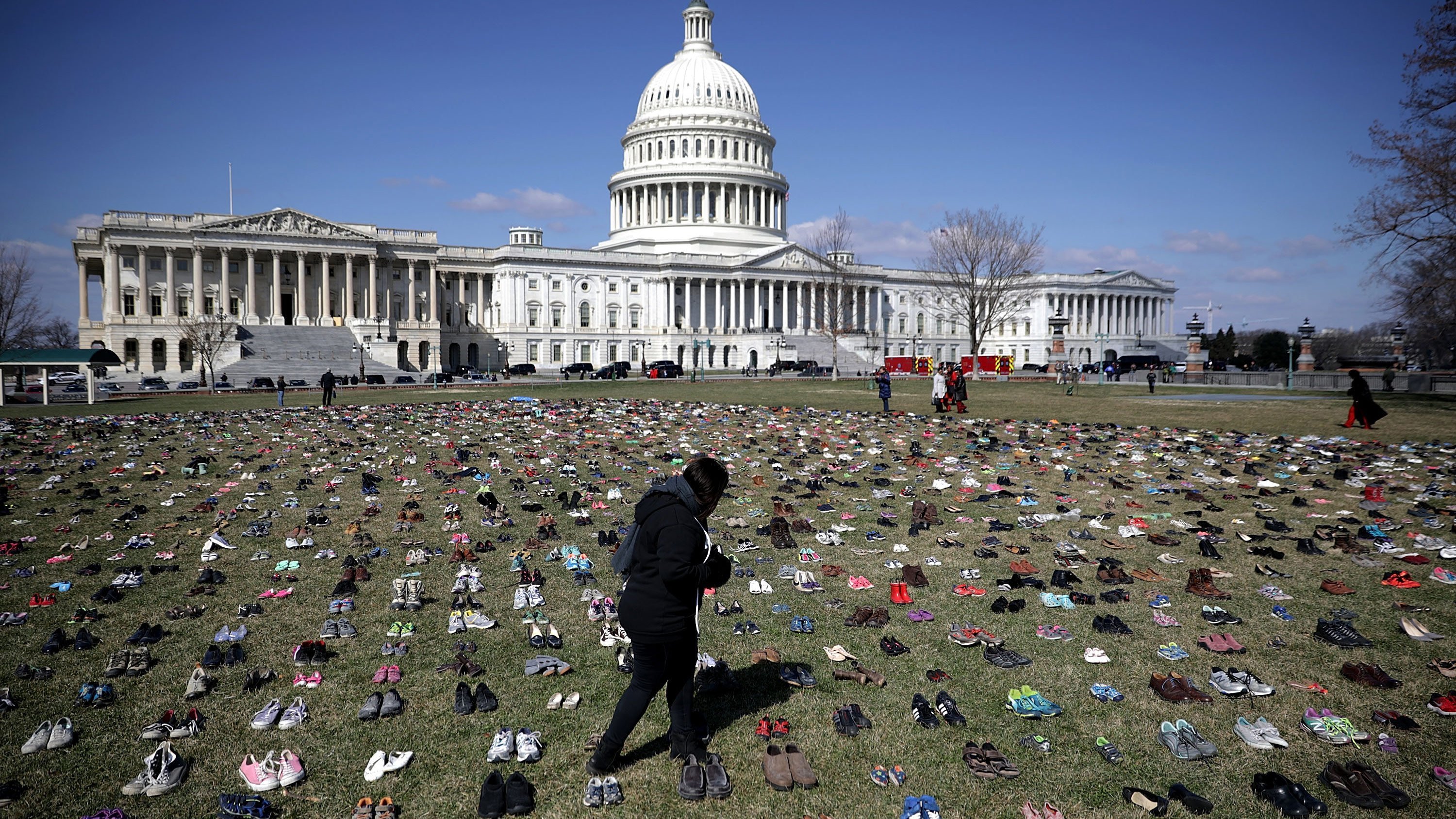 Activists place thousands of shoes on Capitol lawn in gun death ...