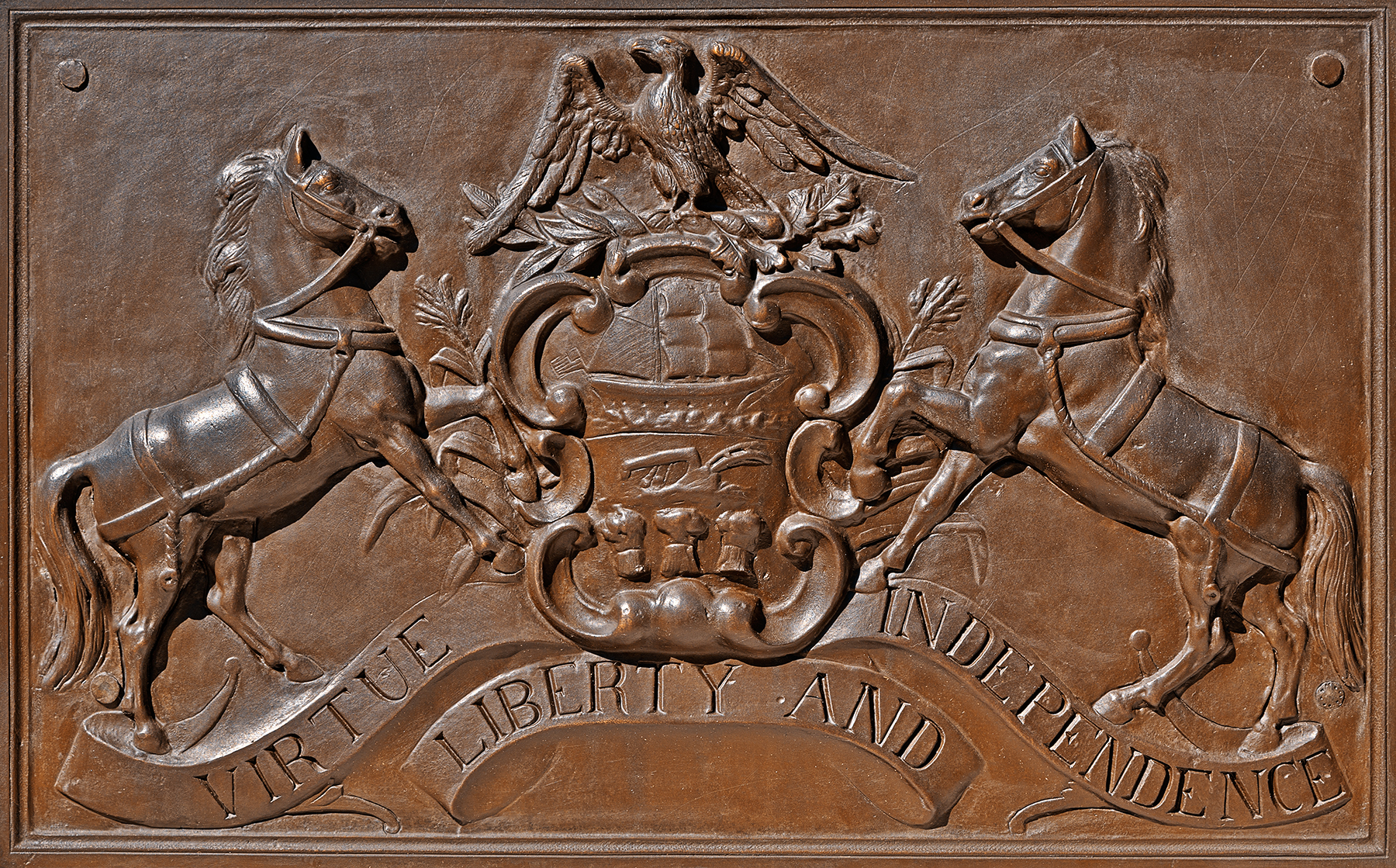 Memorial Plaque - Pennsylvania Coat of Arms, America, Monotone, Shades, Shade, HQ Photo