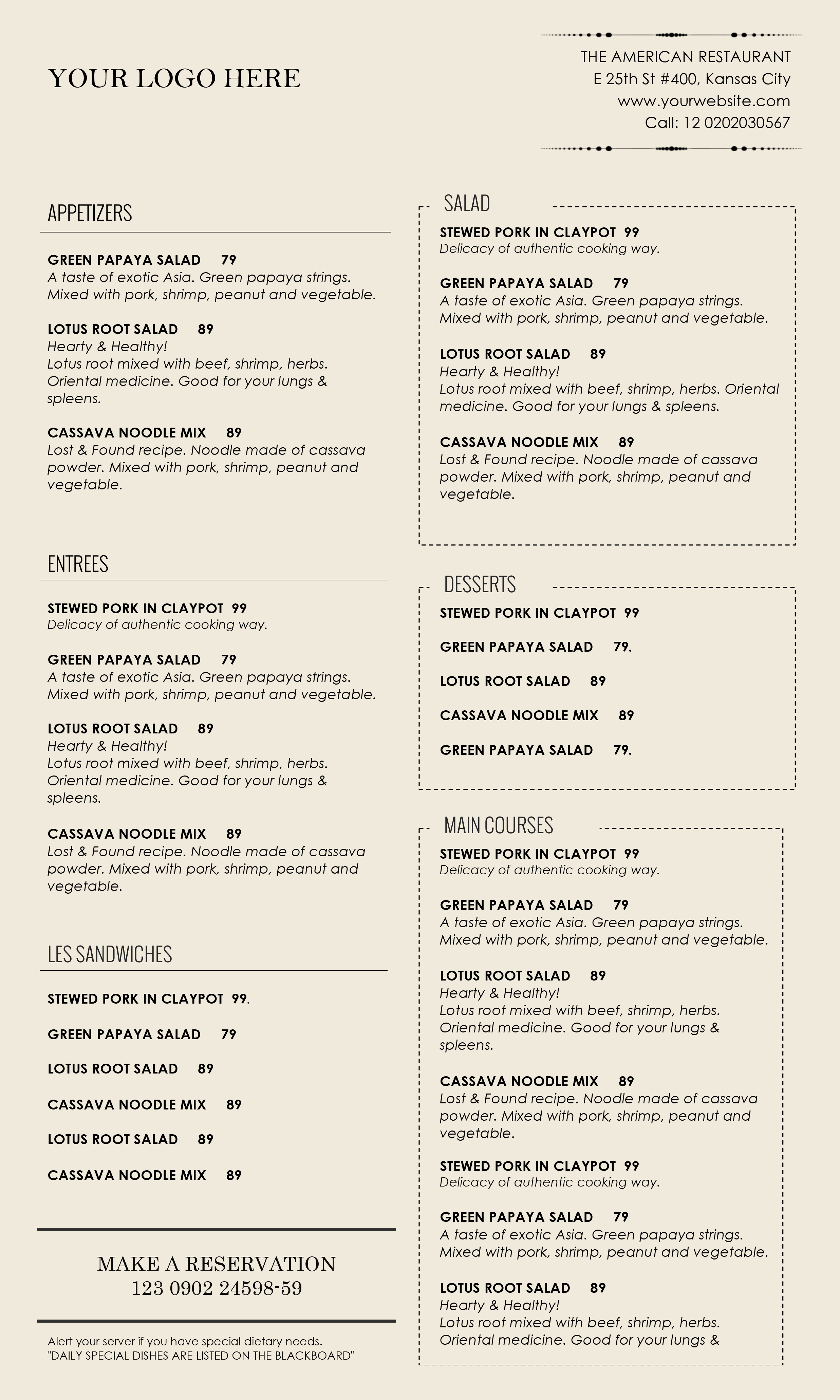 Free photo: Menu Template - Bacon, Beans, Border - Free Download Inside Free Restaurant Menu Templates For Word