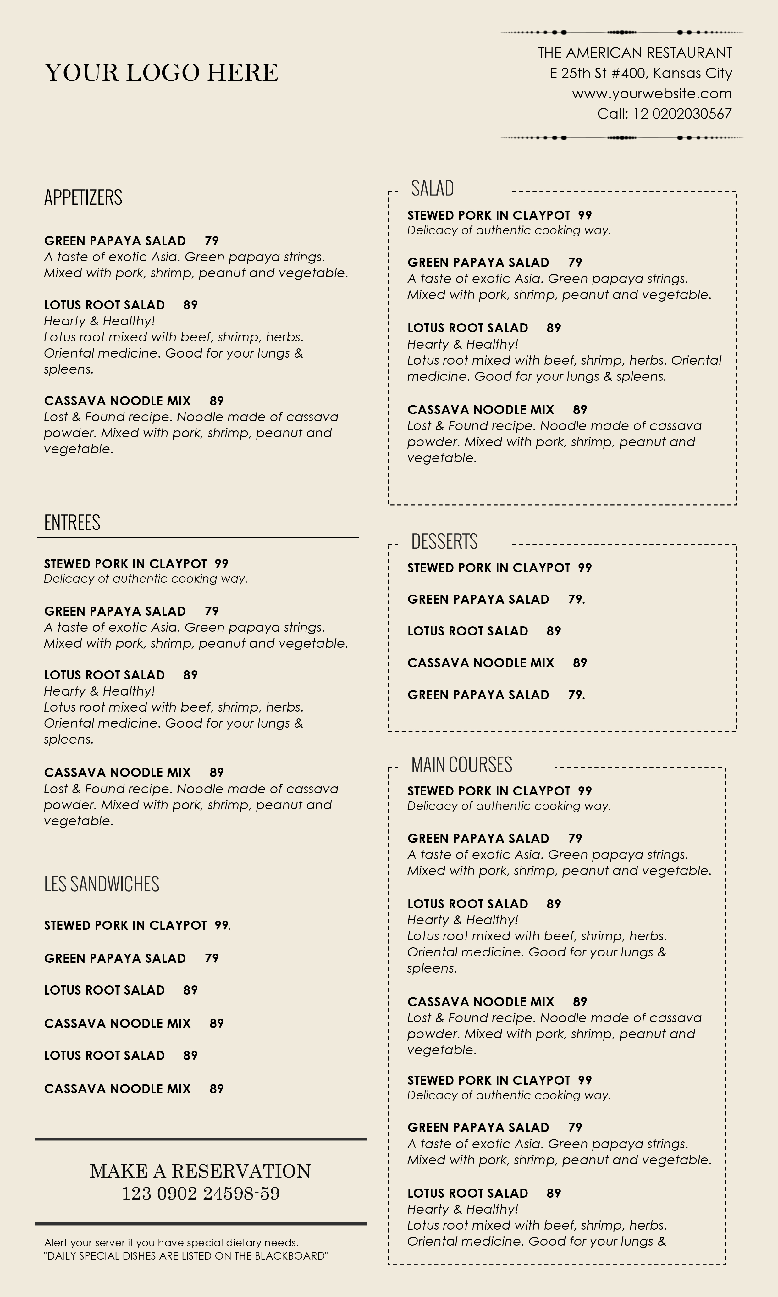 Free photo: Menu Template - Bacon, Beans, Border - Free Download For Free Cafe Menu Templates For Word