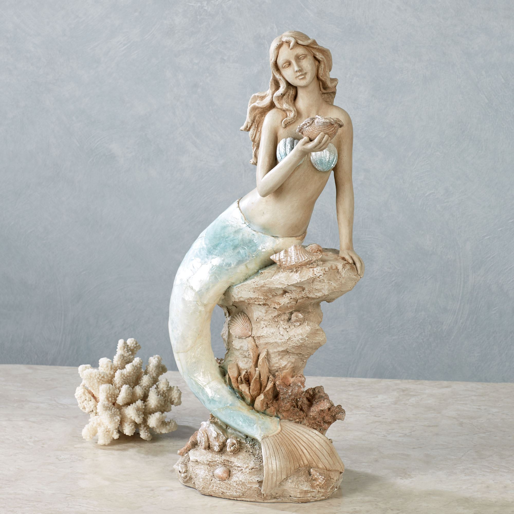 Blue Moonlight Mermaid Table Sculpture