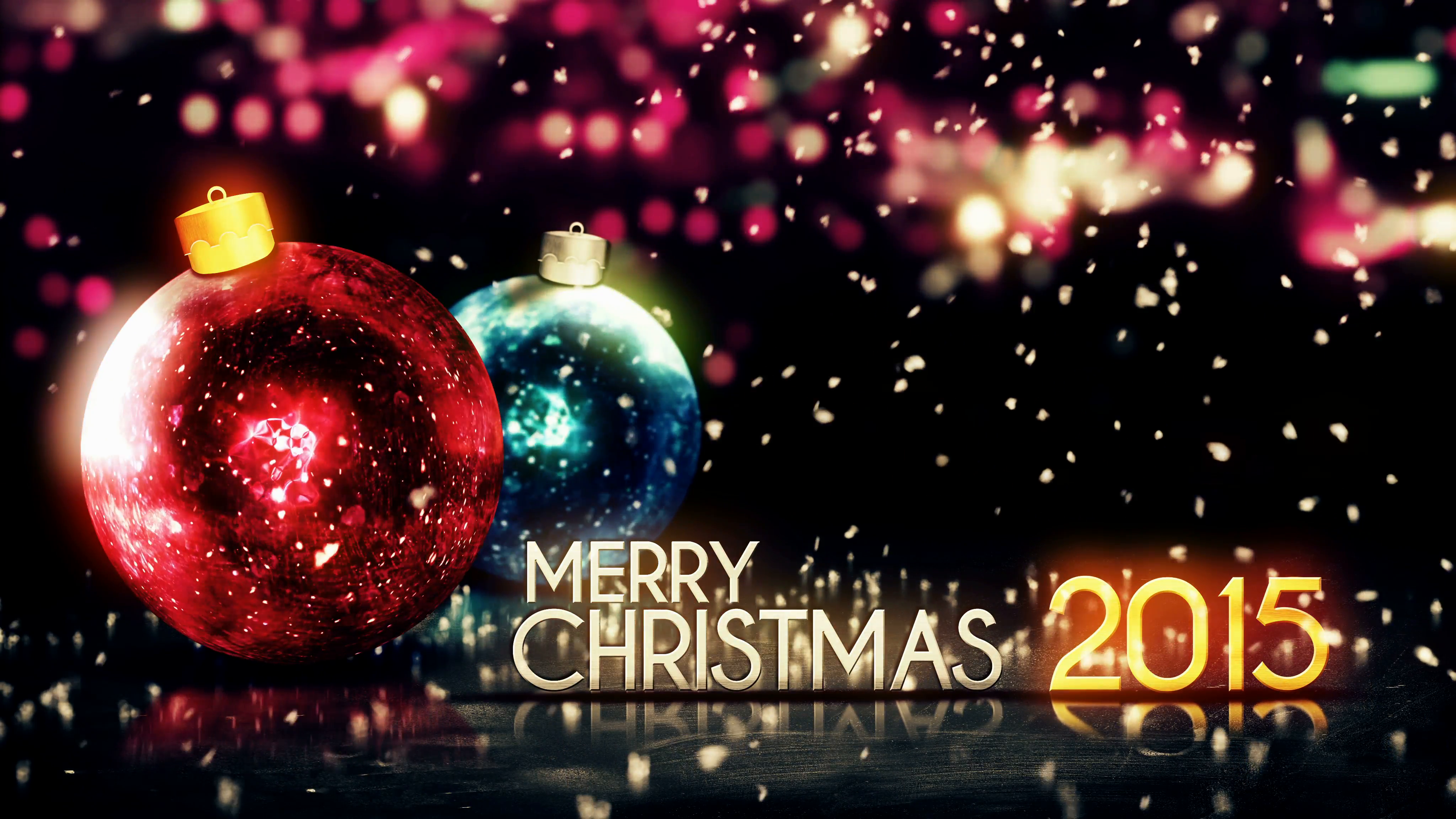 Merry Christmas 2015 Night Bokeh Beautiful 3D Background Loop ...
