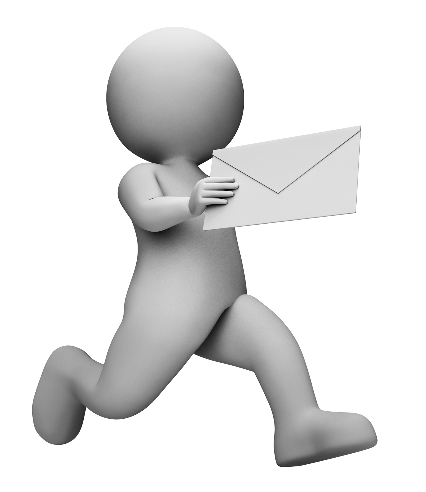 Message letter represents communication envelope and mailing 3d render photo