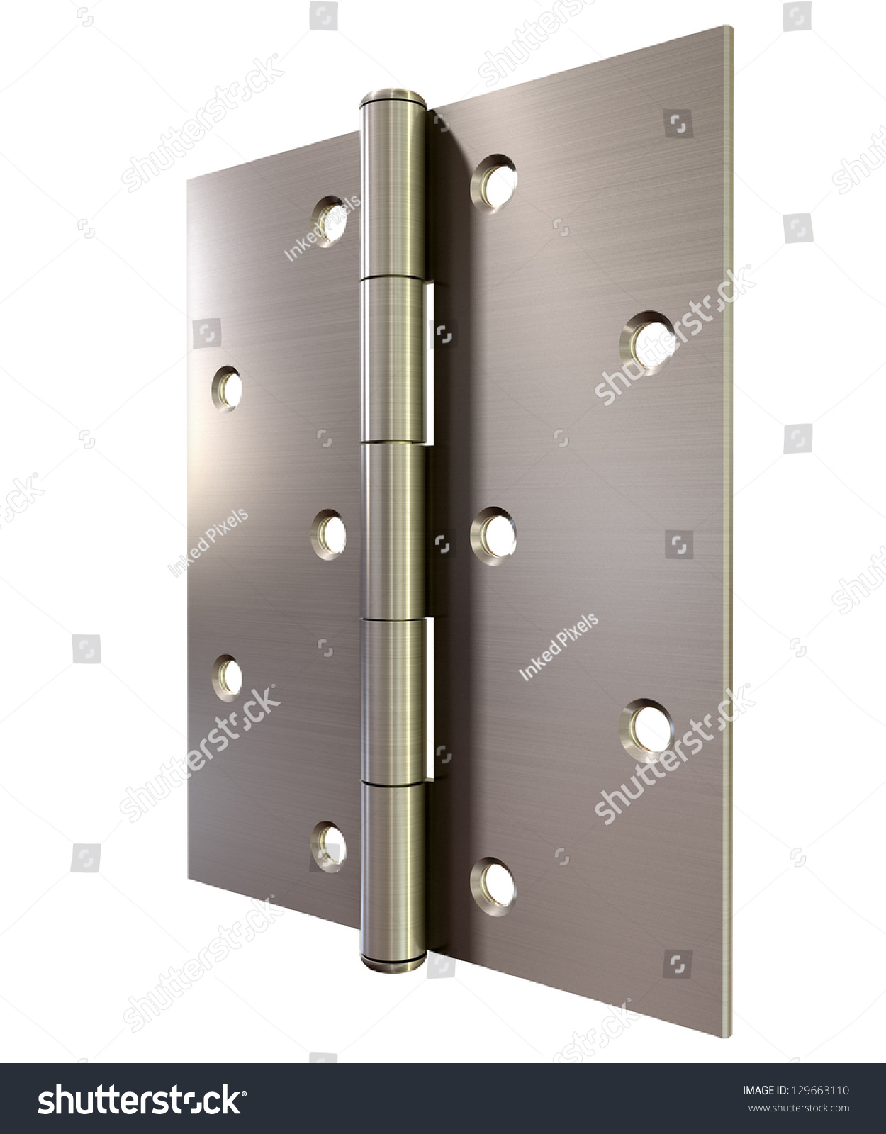 Regular Open Brushed Metal Door Hinge Stock Illustration 129663110 ...