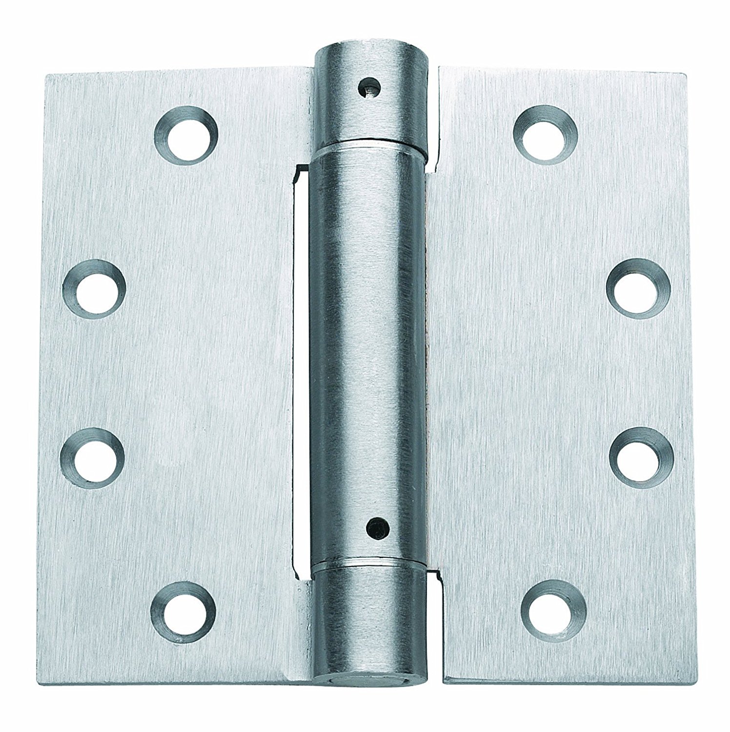 Global Door Controls 4.5 in. x 4.5 in. Brushed Chrome Steel Spring ...