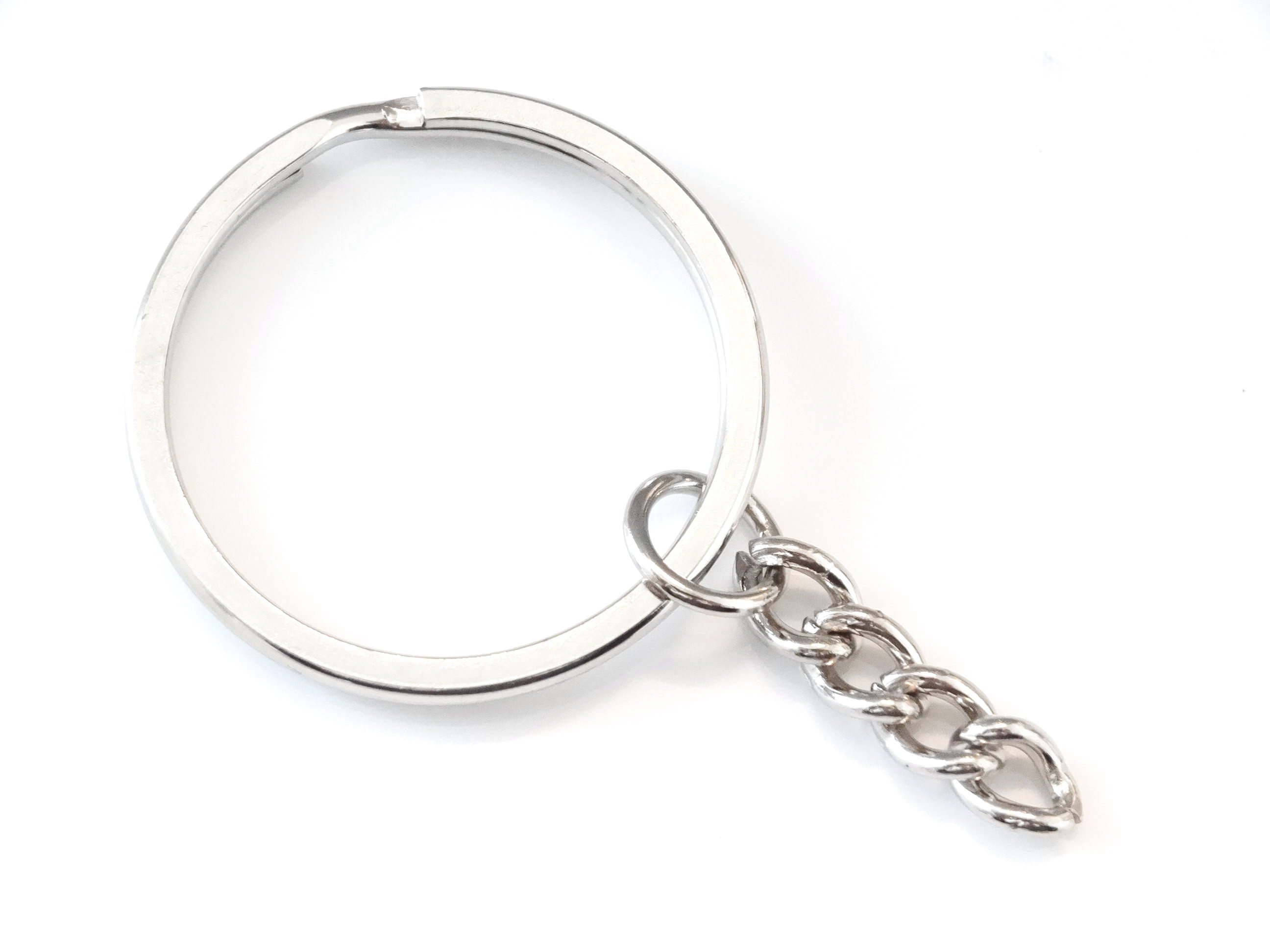 Metal Key Ring Keychain Split Ring with Chain 1 inch Pack of 50 ...