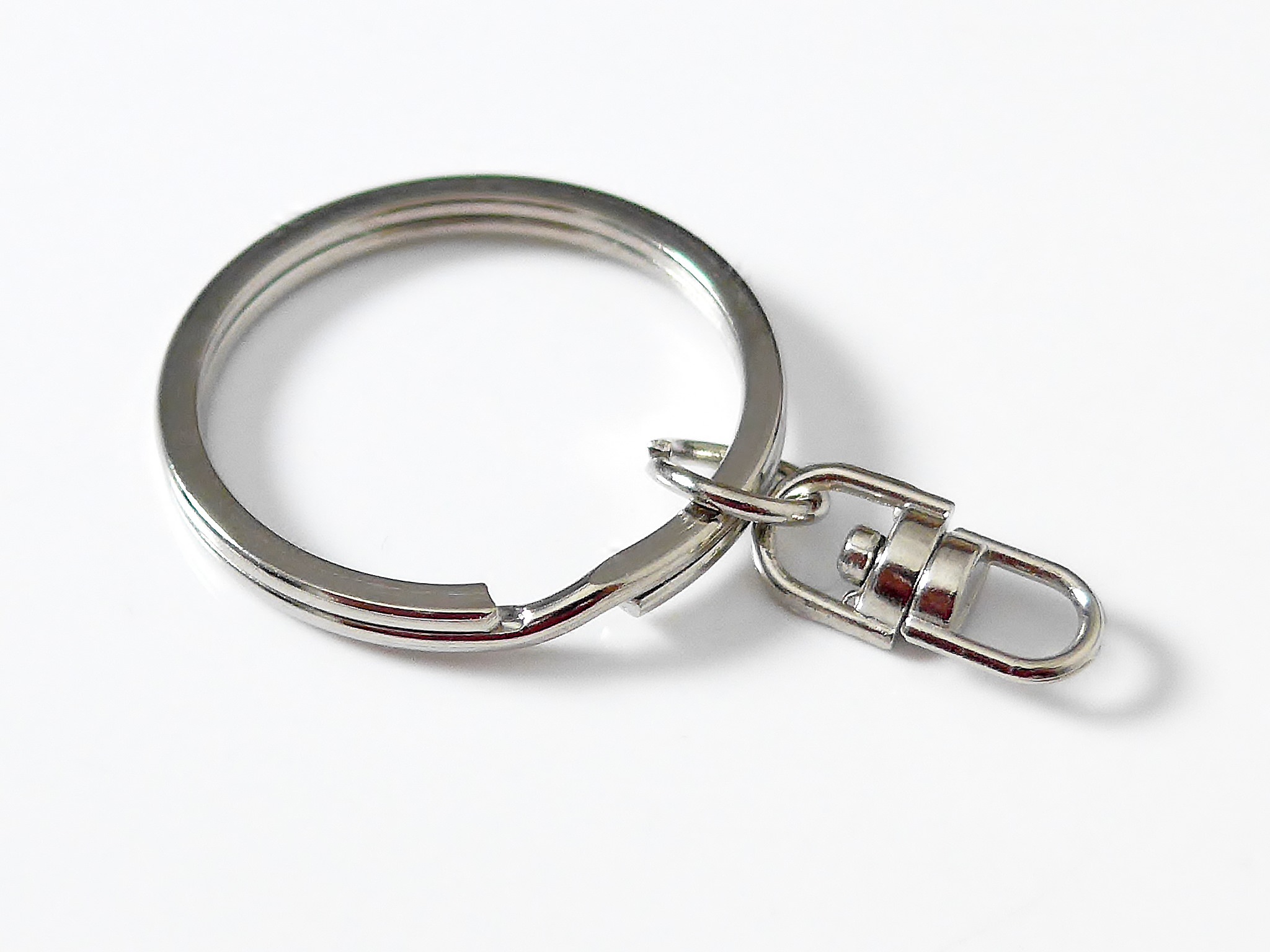 Metal Key Ring Keychain Split Ring with Swivel Connector 1 1/16 inch ...