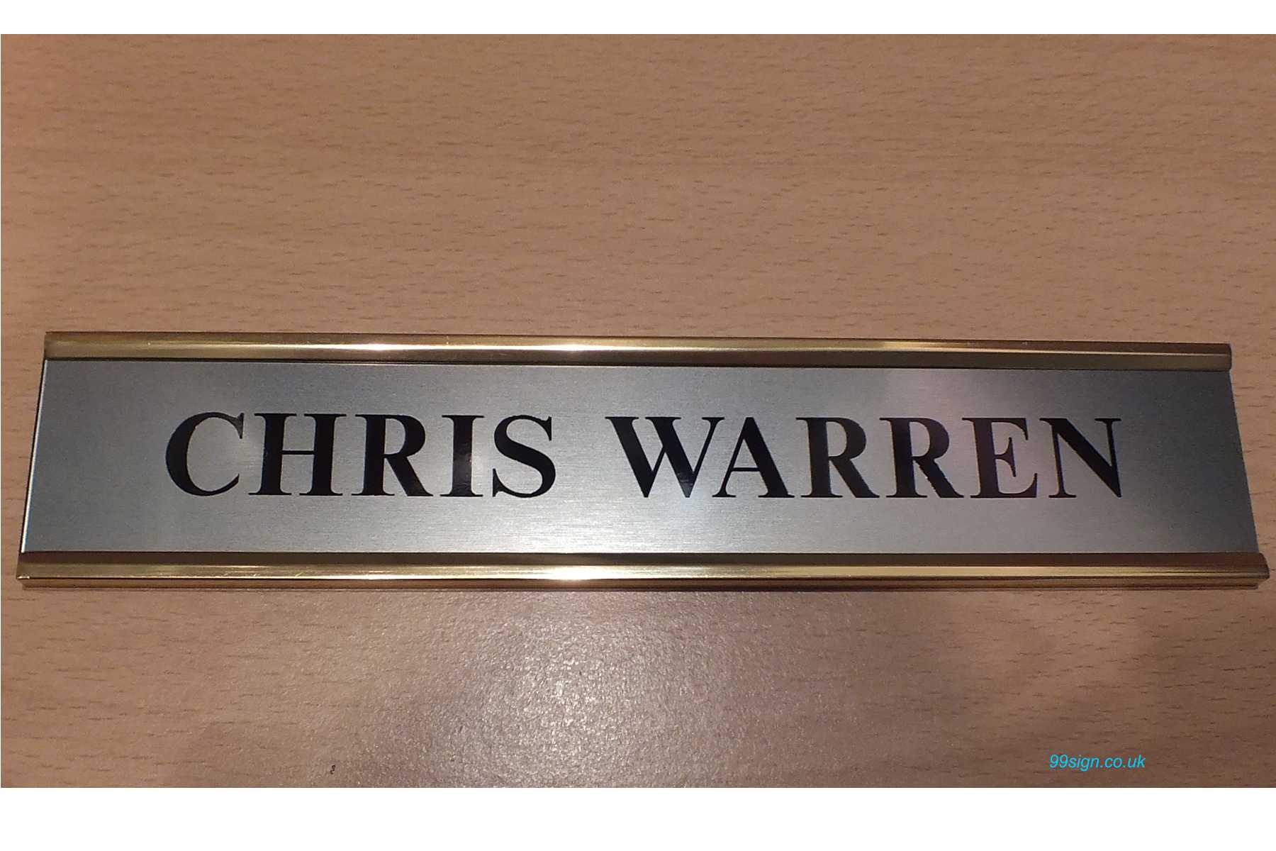 Door NamePlate made to order Brushed Stainless steel effect with ...