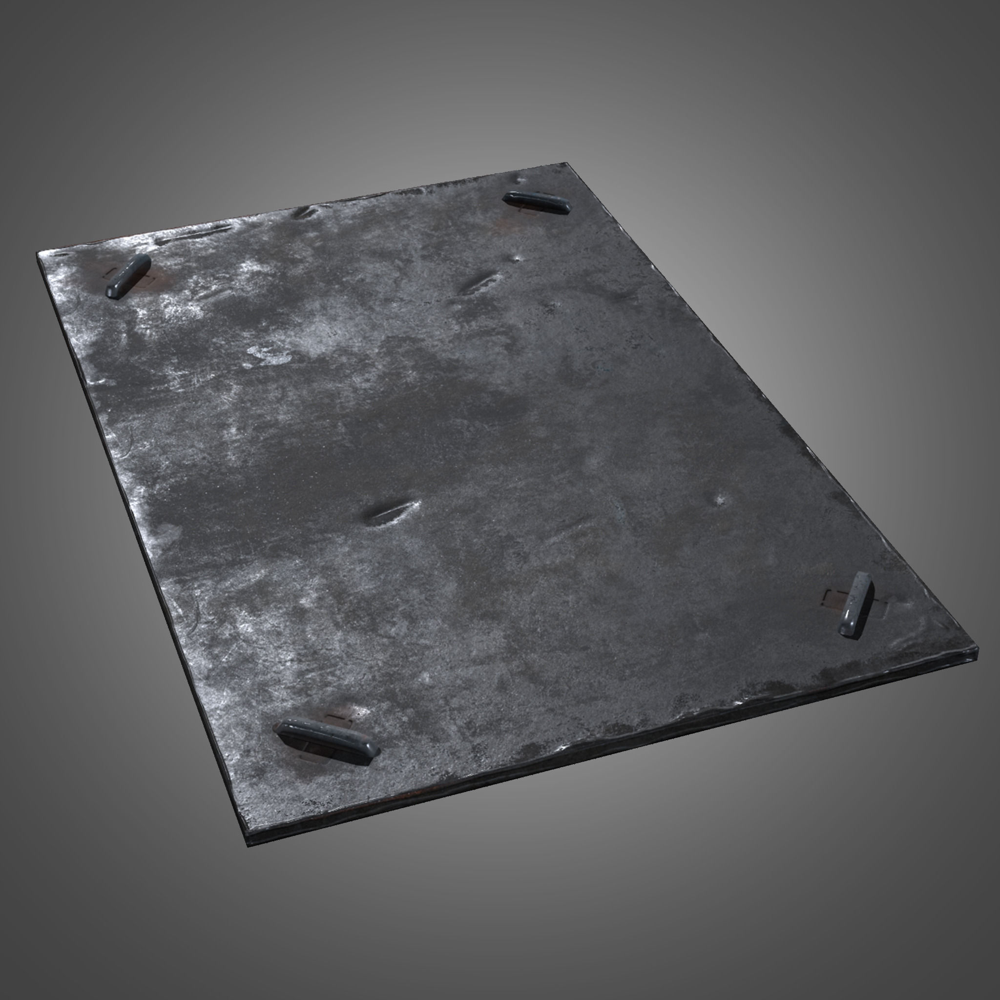 3D model Metal Ground Plate - PBR Game Ready | CGTrader
