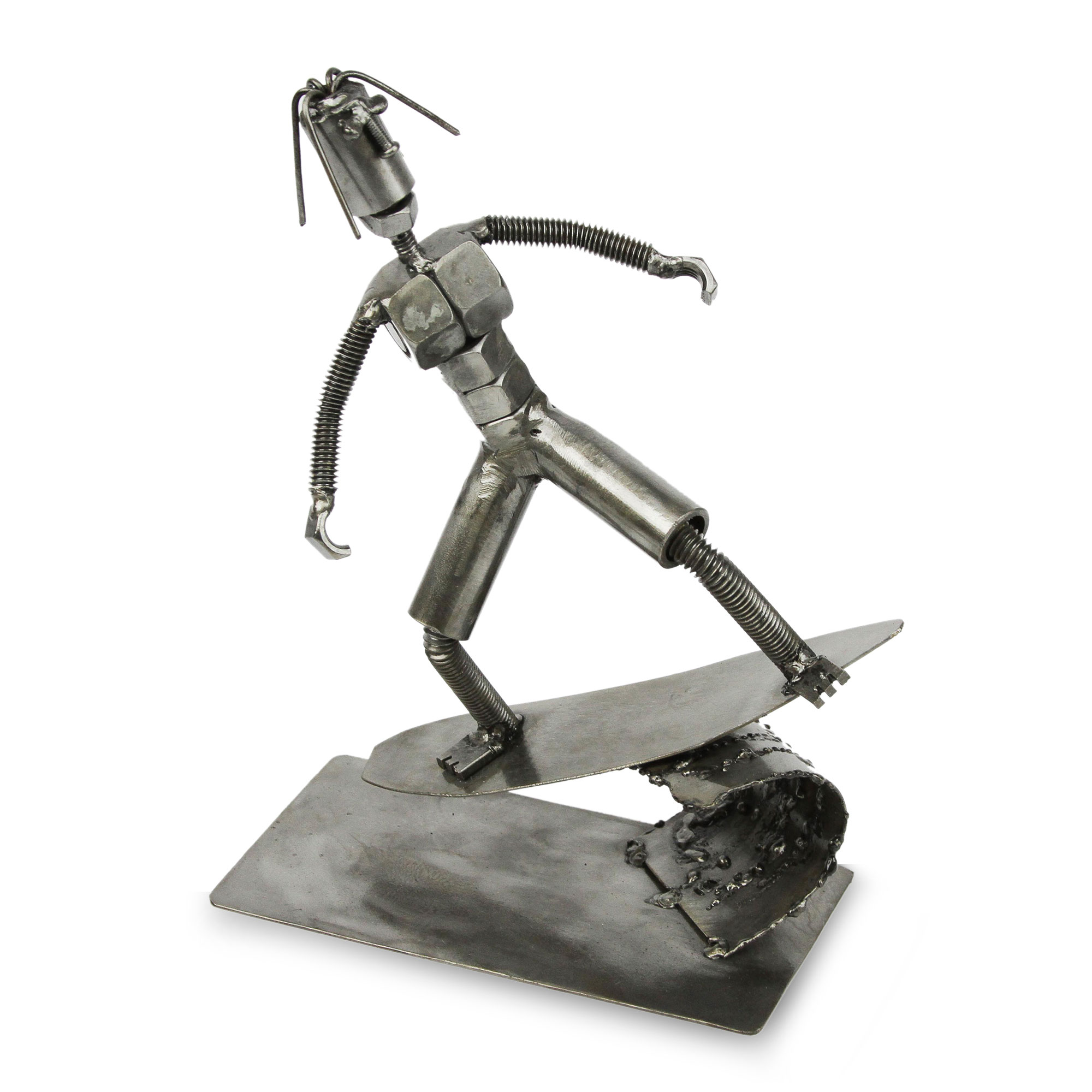 Recycled Metal Sculpture 'Ride the Surf' | Great Gifts For Surfers