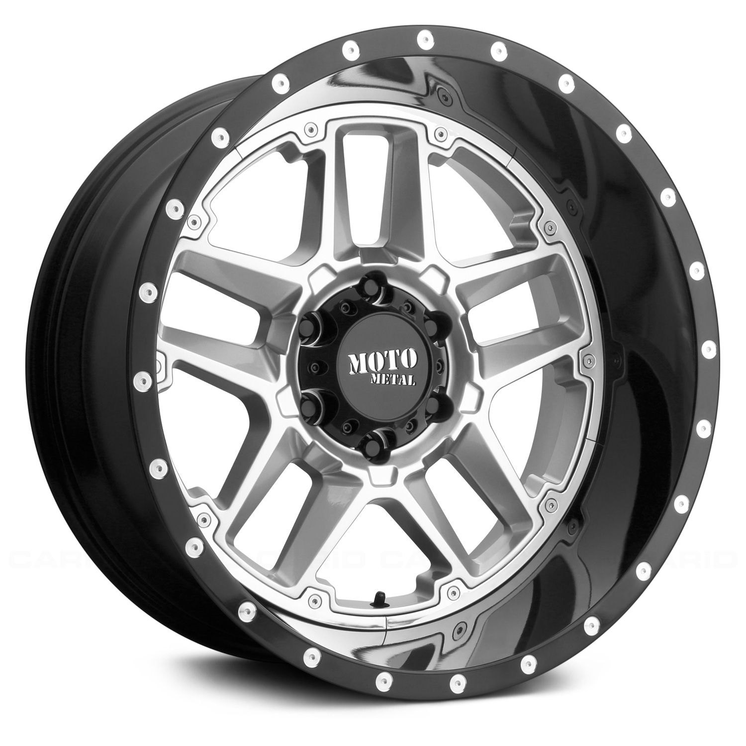MOTO METAL® MO987 SENTRY Wheels - Gloss Silver Center with Gloss ...