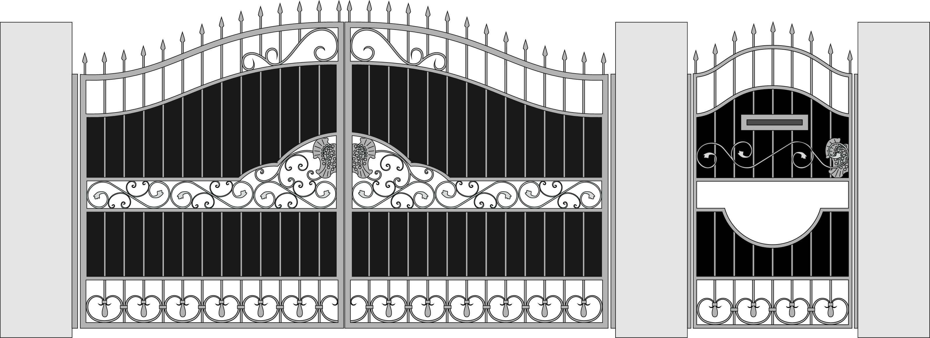 Forging Wicket gate Door Fence - Vector cell gate map 3200*1163 ...