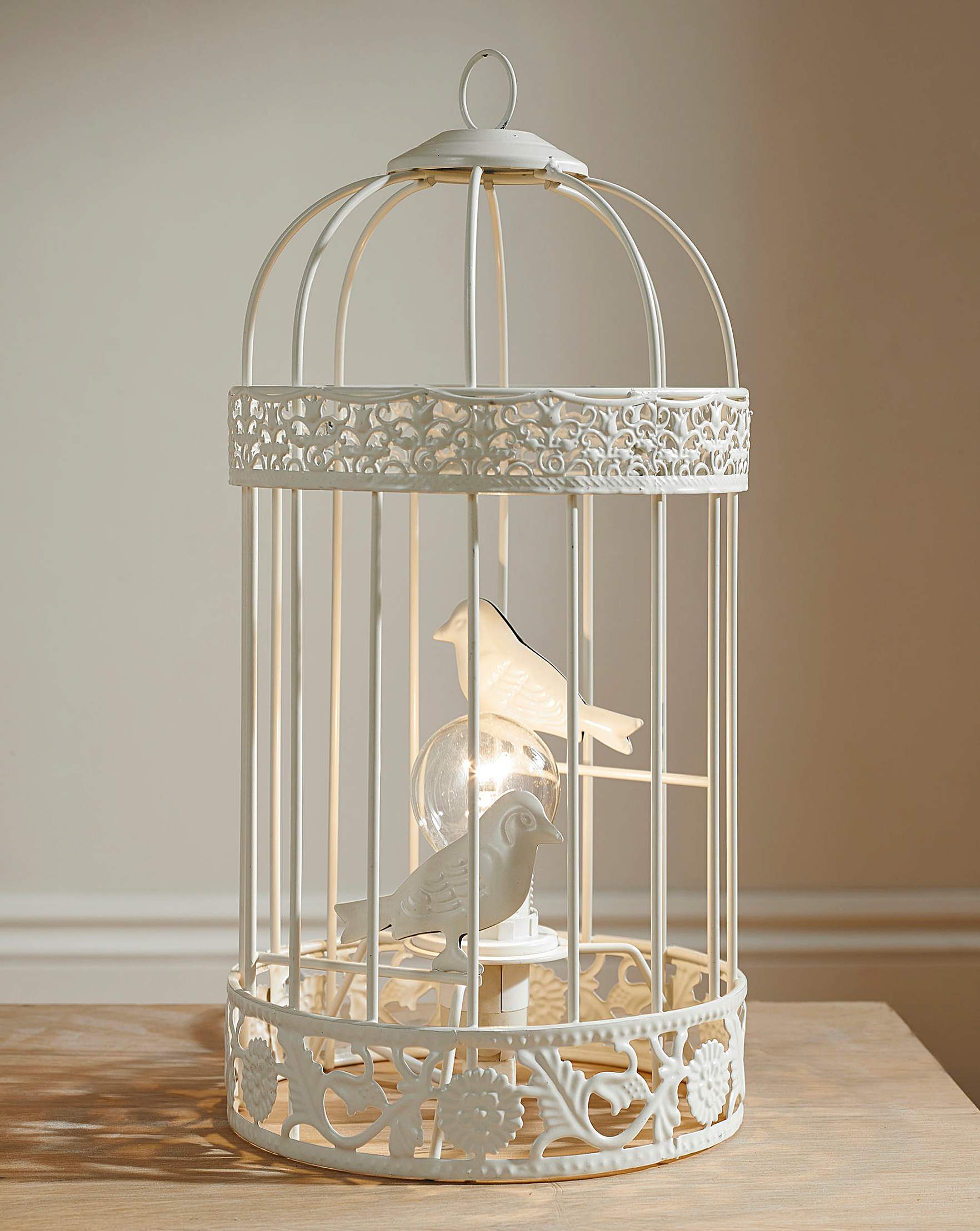Lamp: Birdcage Table Lamp Jacamo Rustic Aviary Metallic Bird Cage ...
