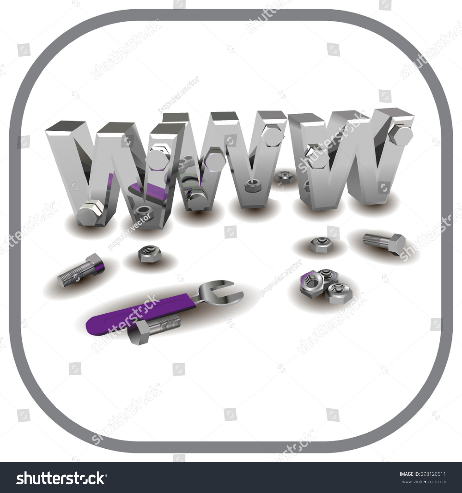 Internet Repair Wrench Www Metallic Screws Stock Vector 298120511 ...