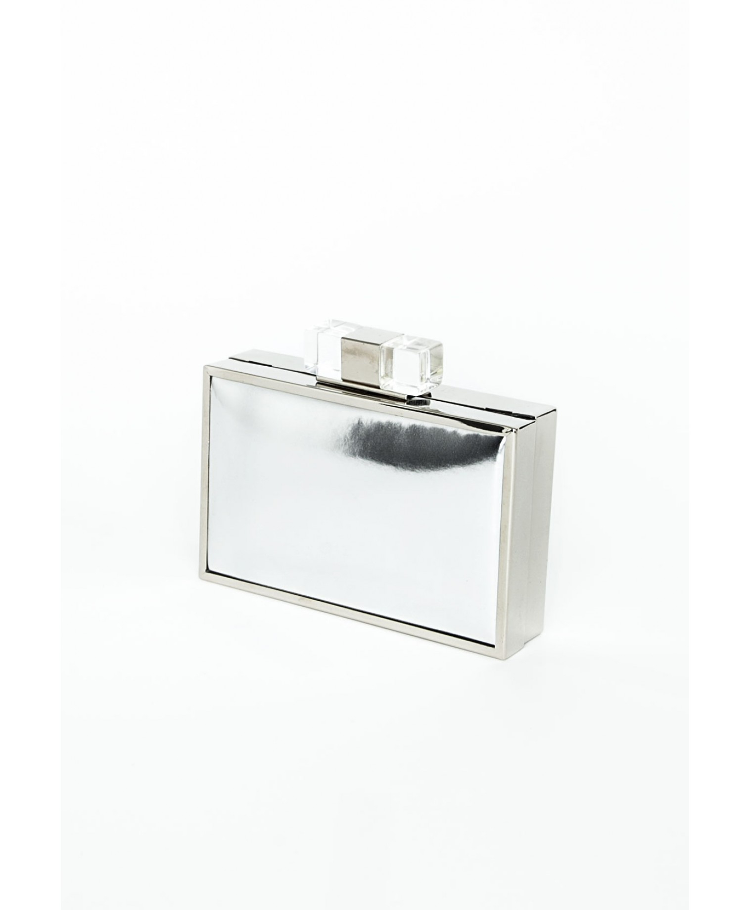 Lyst - Missguided Nanase Metallic Box Clutch Bag in Silver in Metallic
