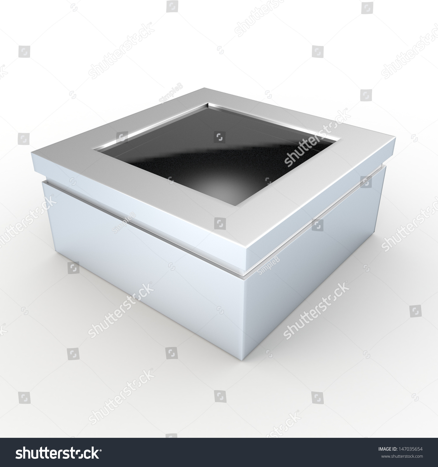 3d Aluminum Metallic Box Transparent Lids Stock Illustration ...