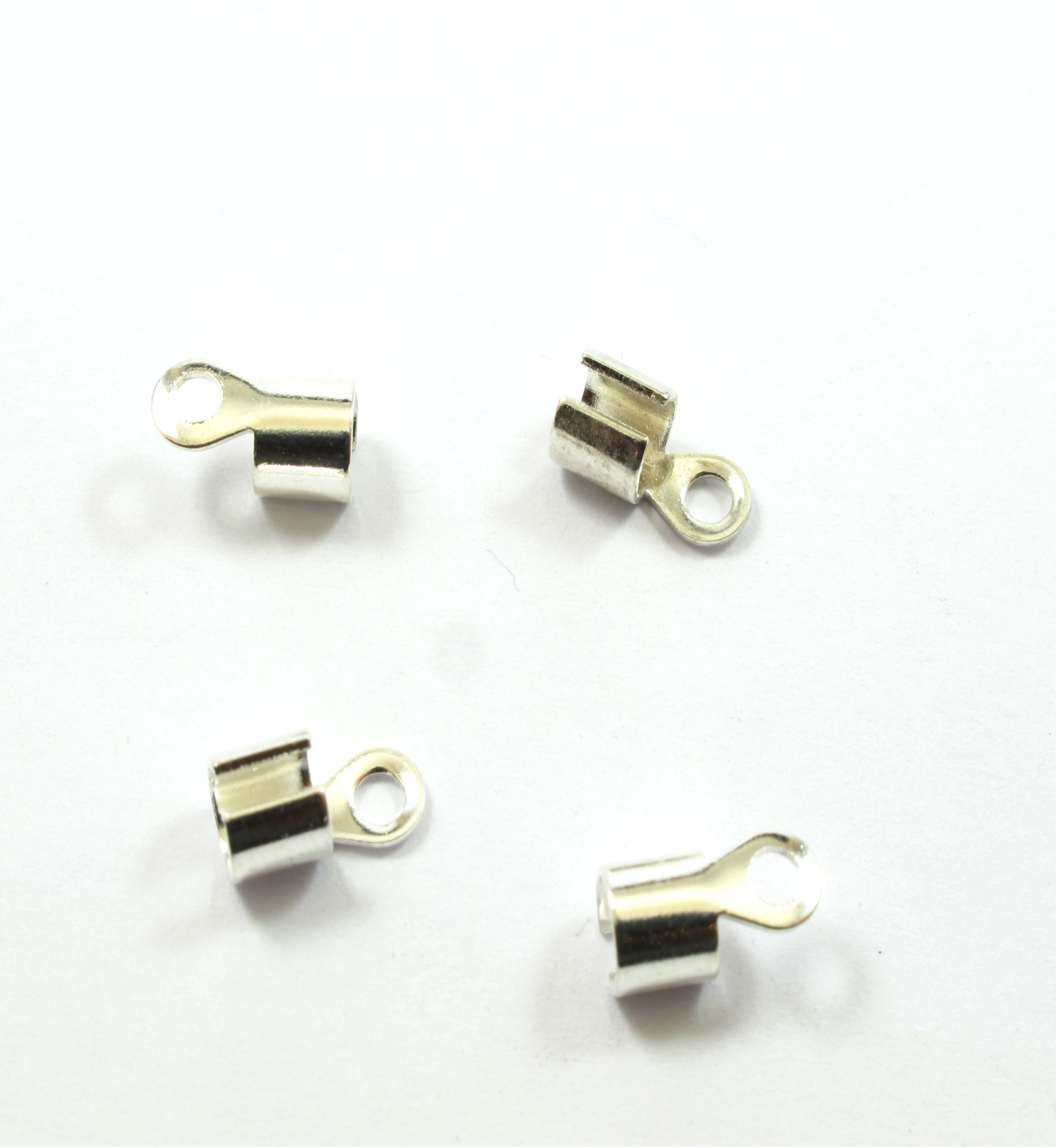 Metallic Silver Copper End Clamp 10x5mm suitable for cord 3-4mm | e ...
