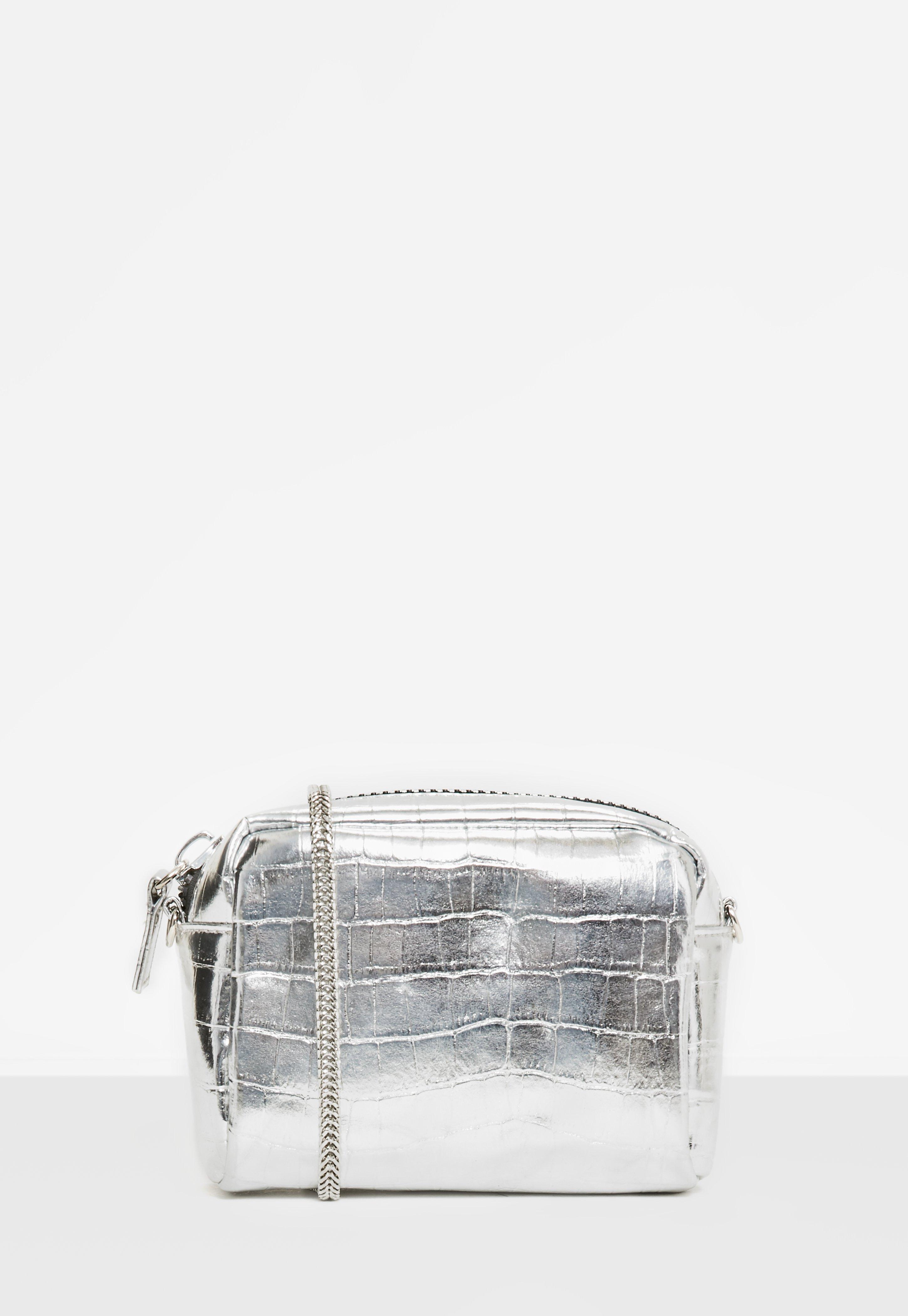 Silver Metallic Mini Cross Body Bag | Missguided