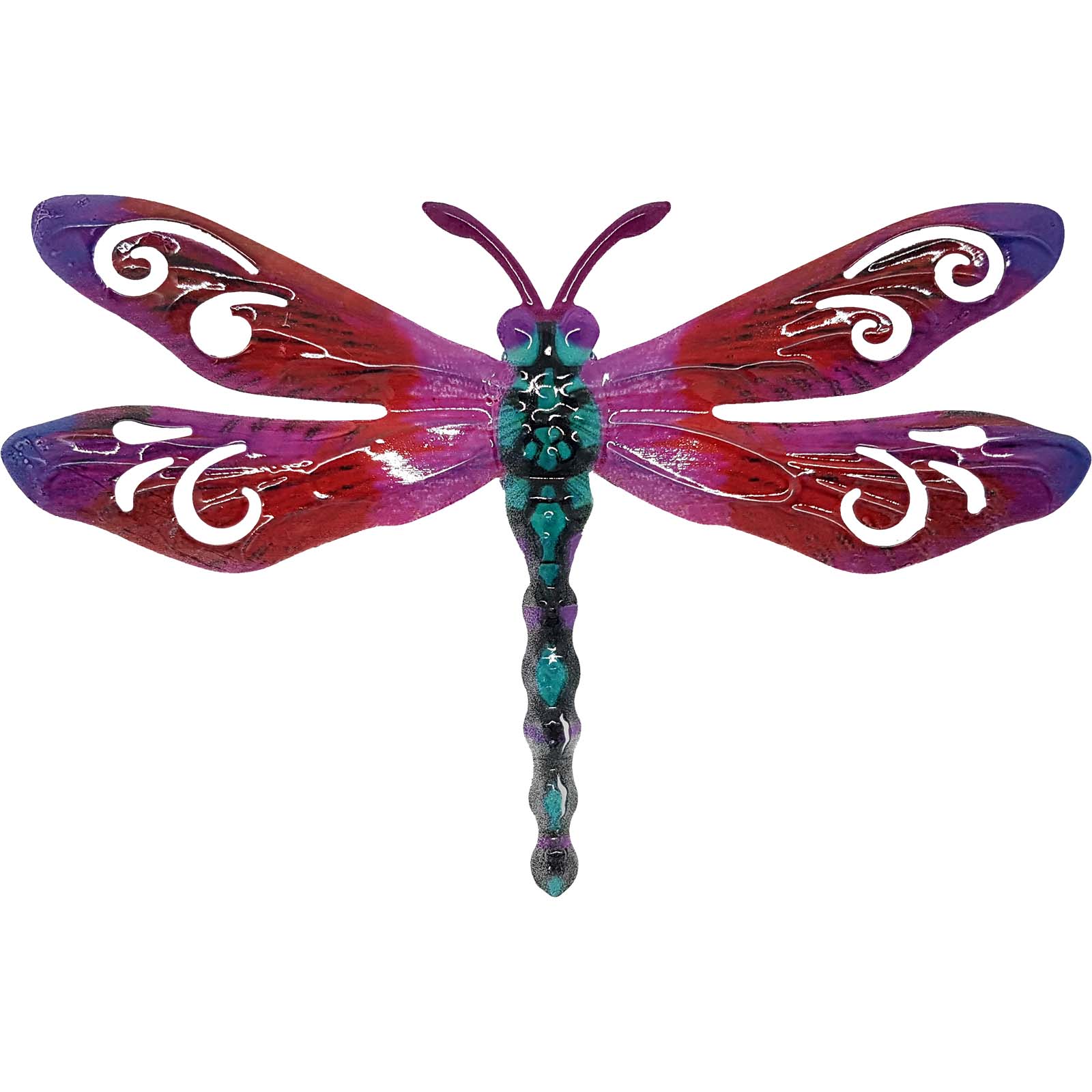 Shudehill Metallic Small Metal Dragonfly Garden Art Ornament - Pink