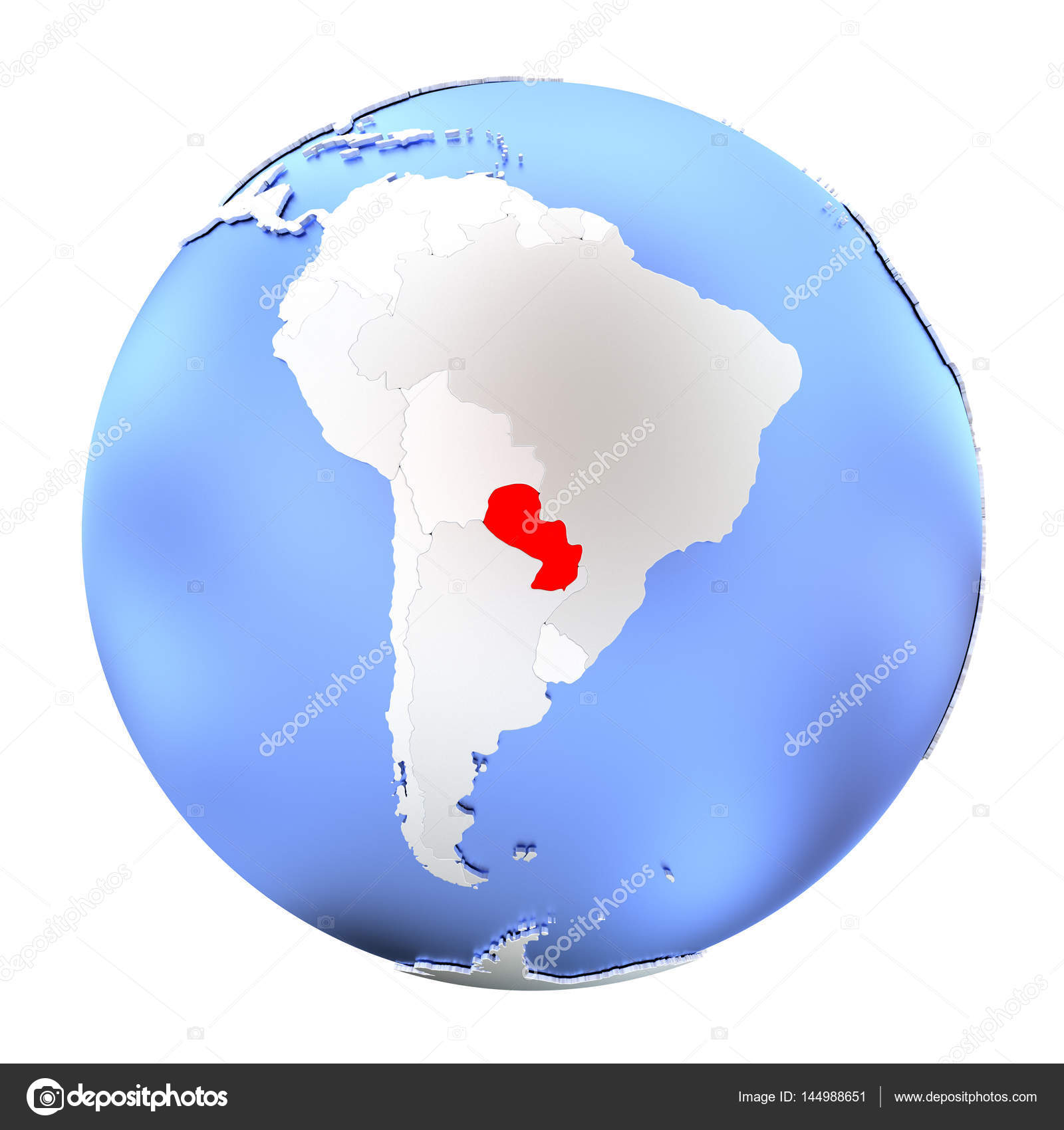 Paraguay on metallic globe isolated — Stock Photo © tom.griger ...