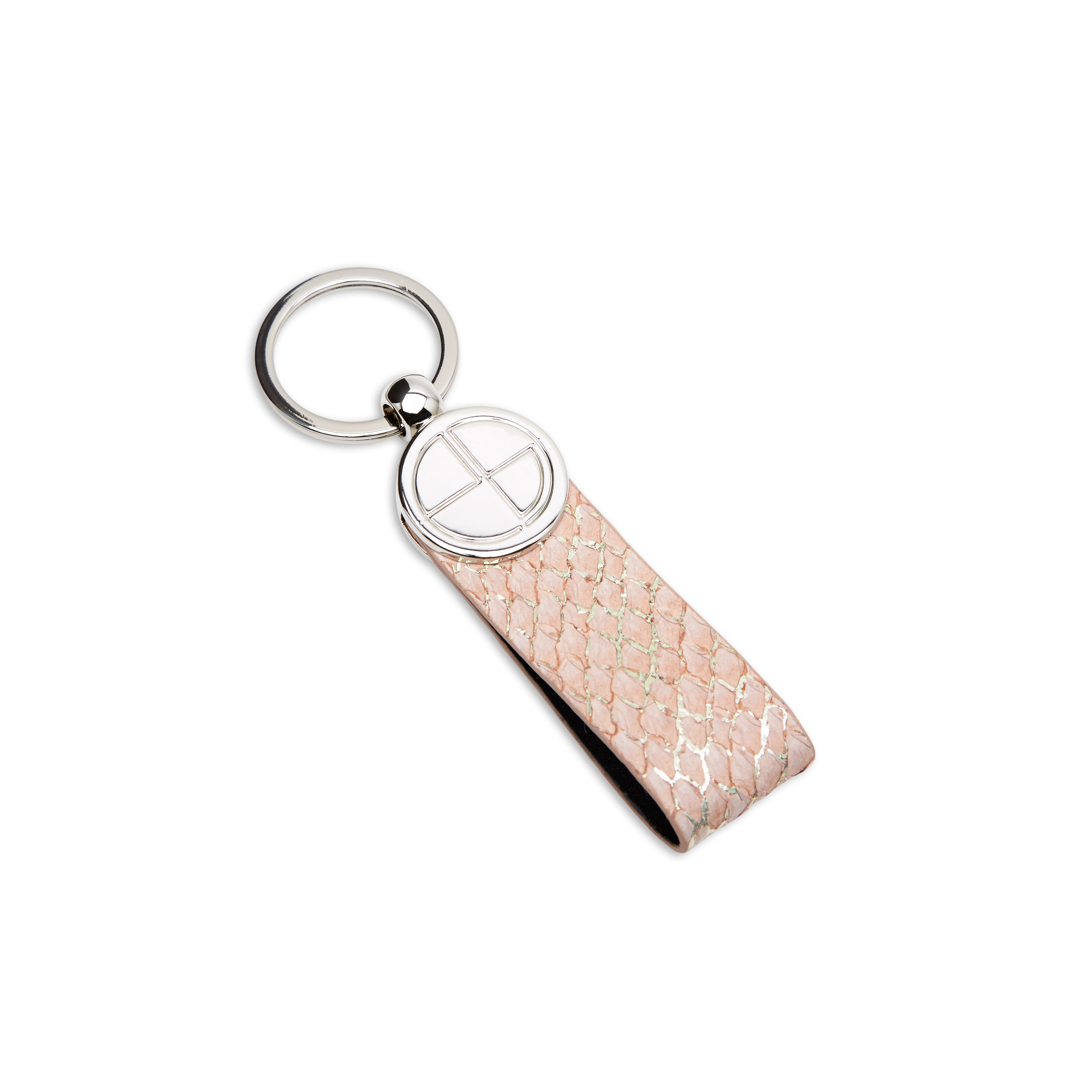 Pink platina salmon leather key holder — STUDIO EBN