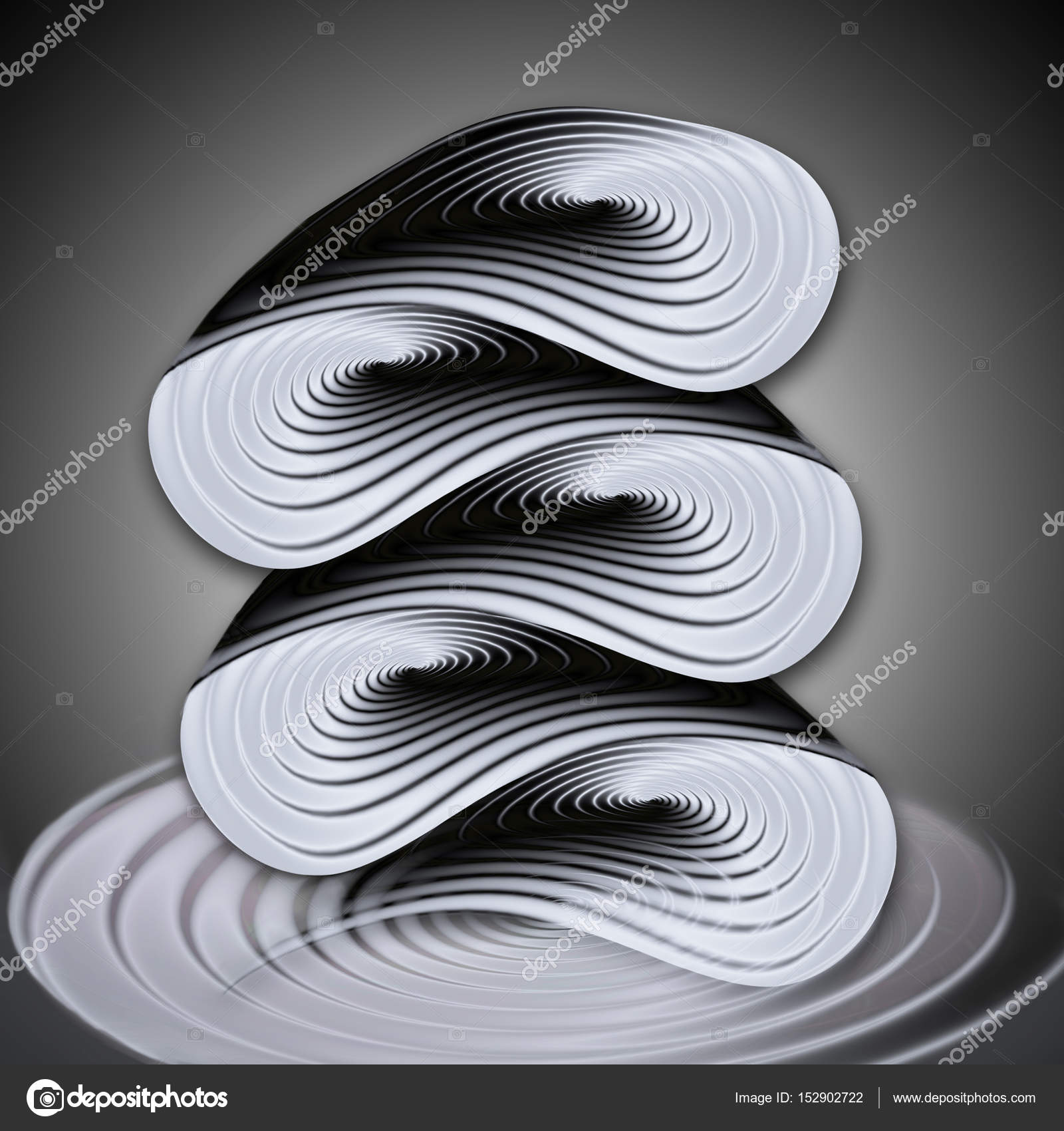 Abstract wavy metallic object of concentric spirals — Stock Photo ...