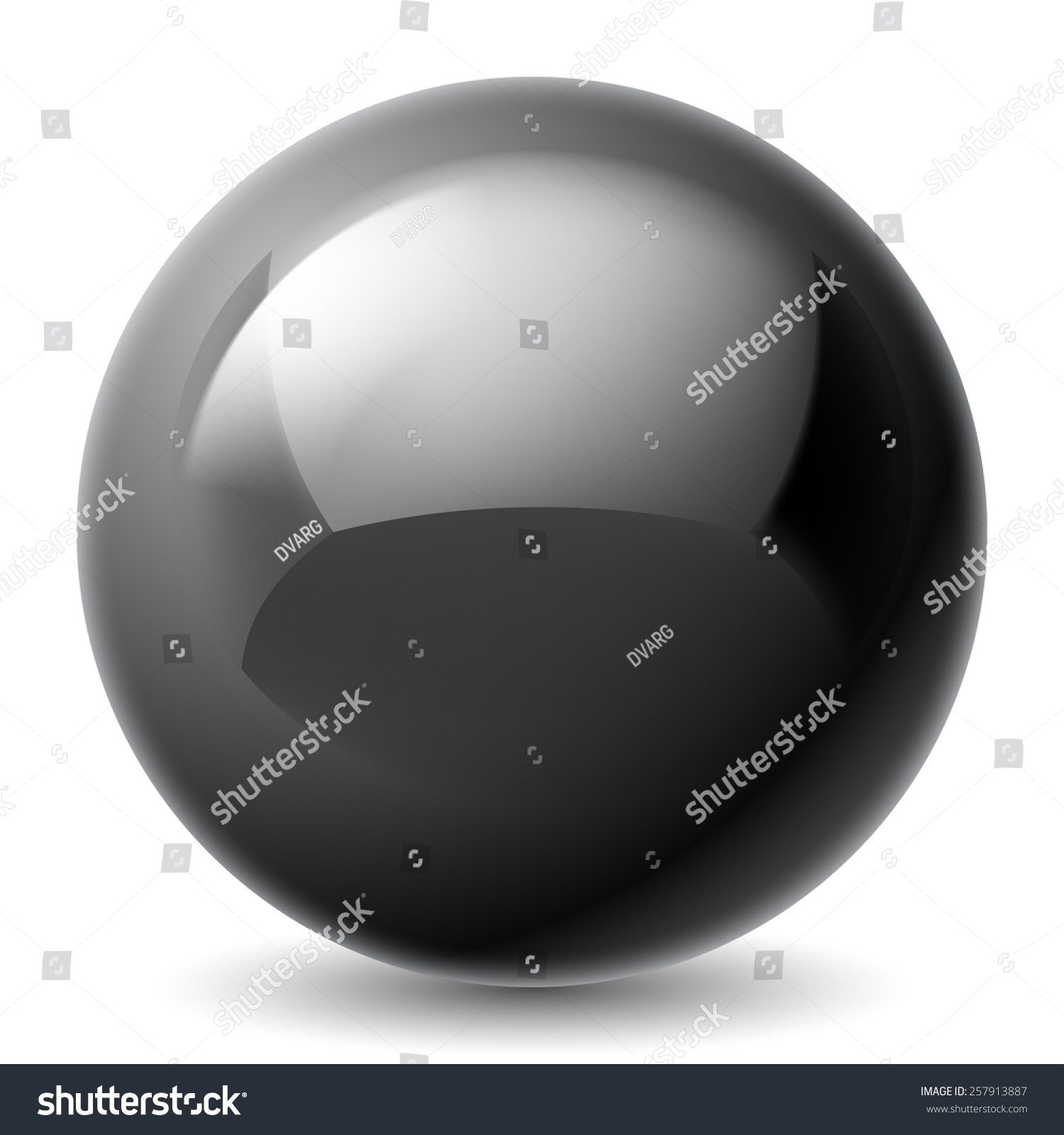 Black Metallic Sphere Isolated On White Stock Vector (2018 ...