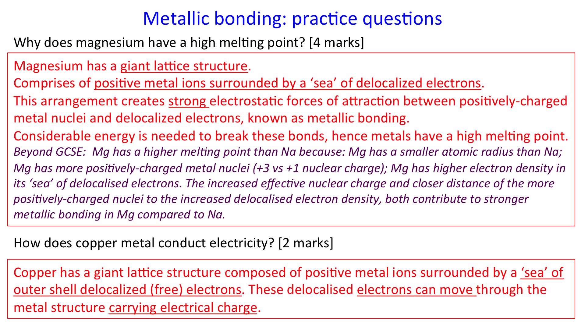 Metallic structure and bonding | Secondary Science 4 All