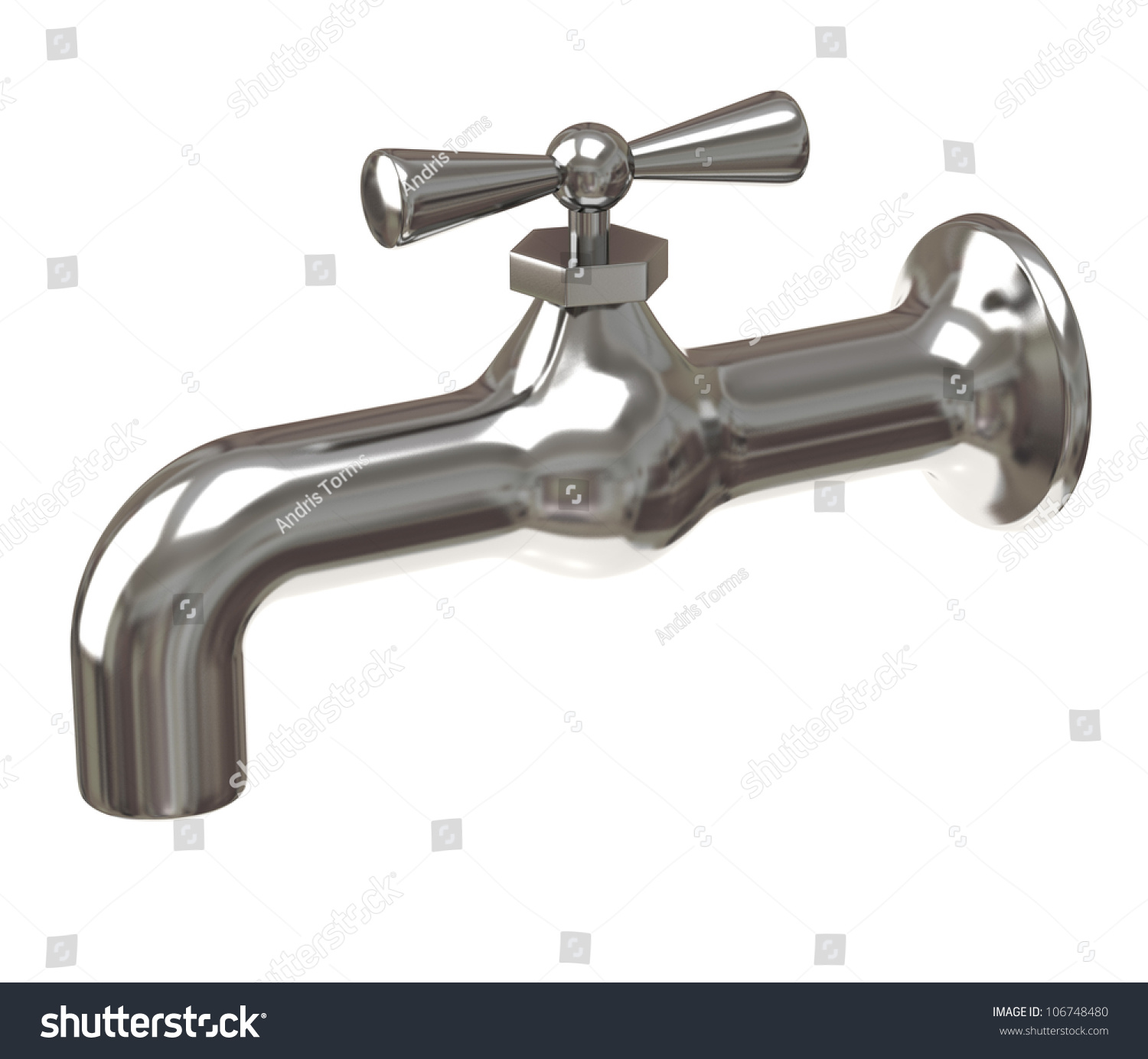 Metallic Shiny Water Tap 3d Stock Illustration 106748480 - Shutterstock