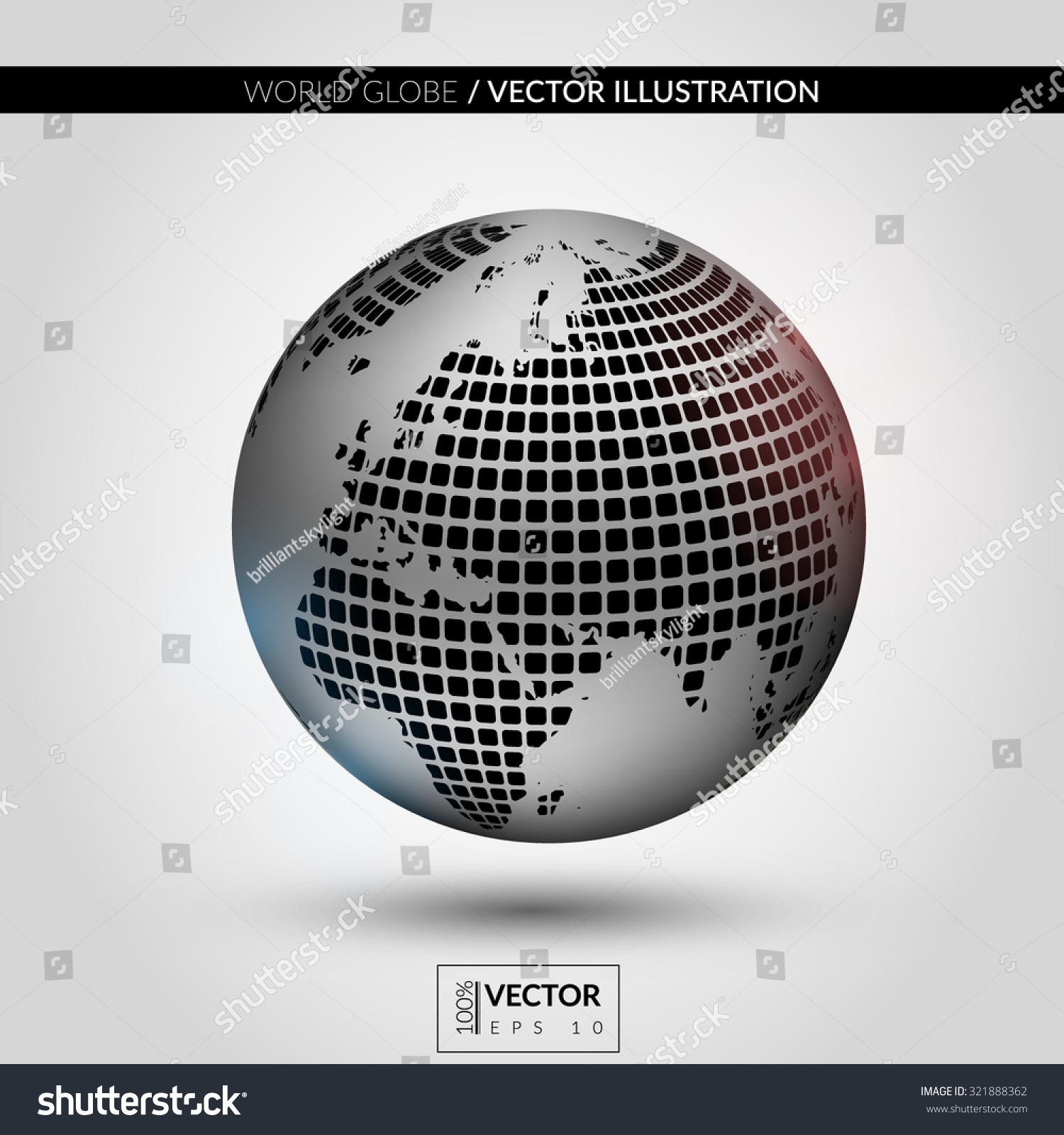Modern Metallic World Globe Vector Illustration Stock Vector ...
