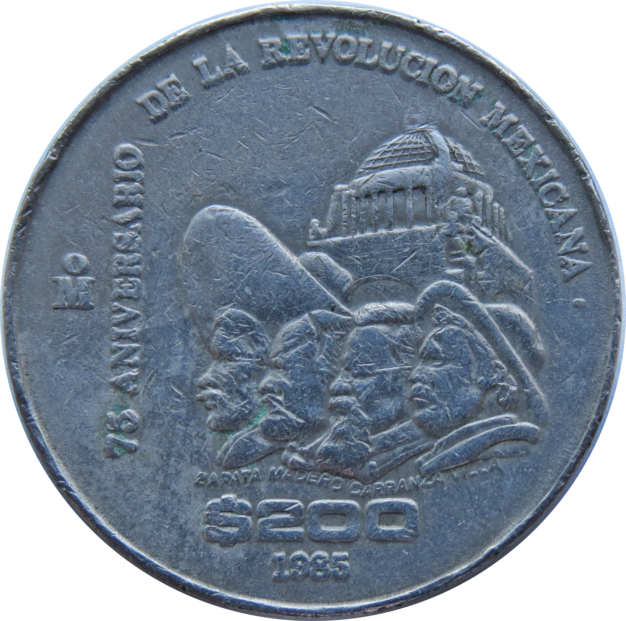 200 Pesos (75th Anniversary of 1910 Revolution) - Mexico – Numista