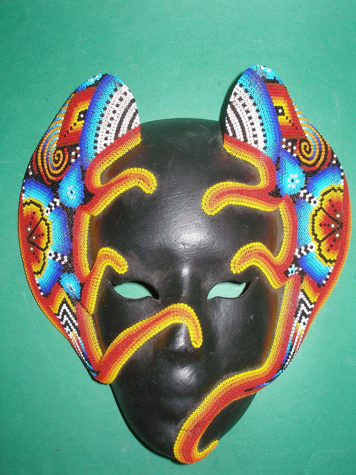 Huichol Mask with 2 Iguanas | Mexican resto ideas | Pinterest ...