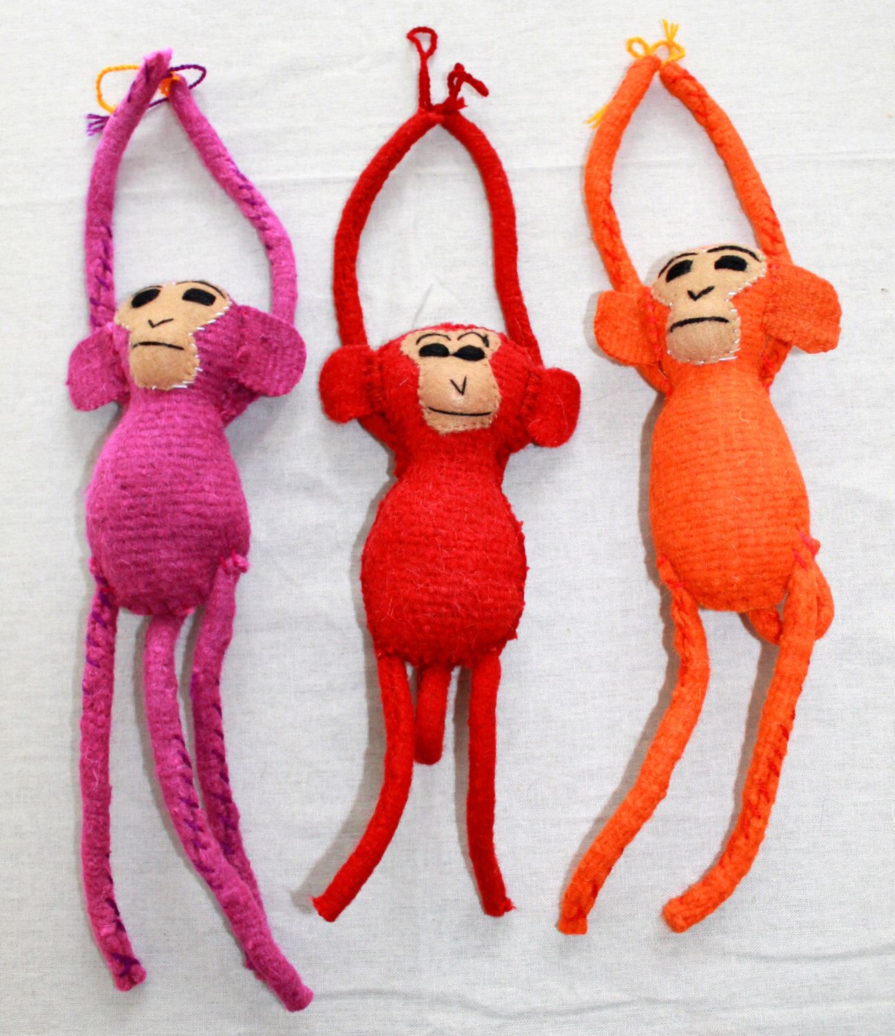 wool #stuffed monkeys listed in my #etsy shop: chiapasbyjubel.etsy ...