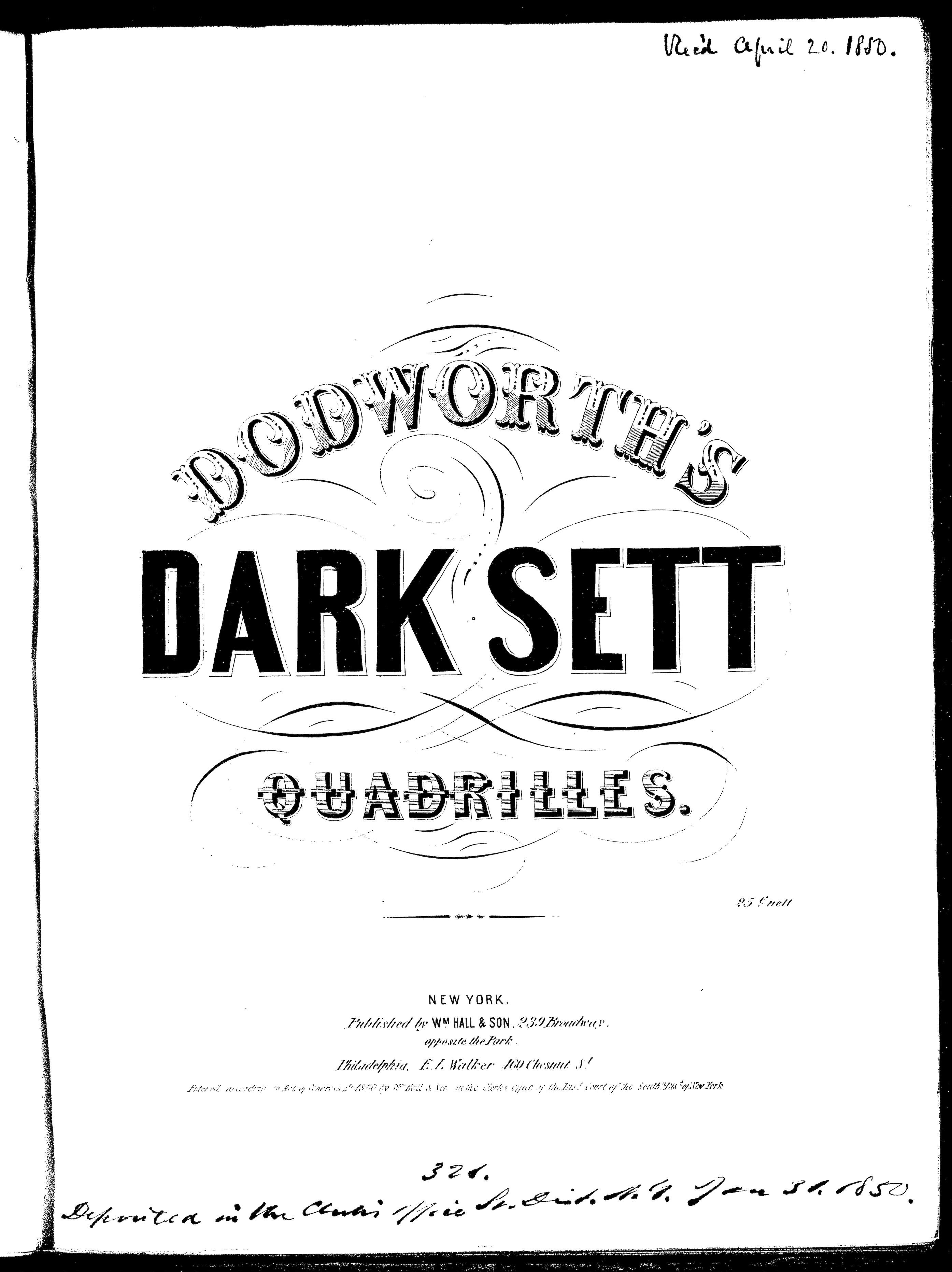 The dark sett quadrilles | Library of Congress