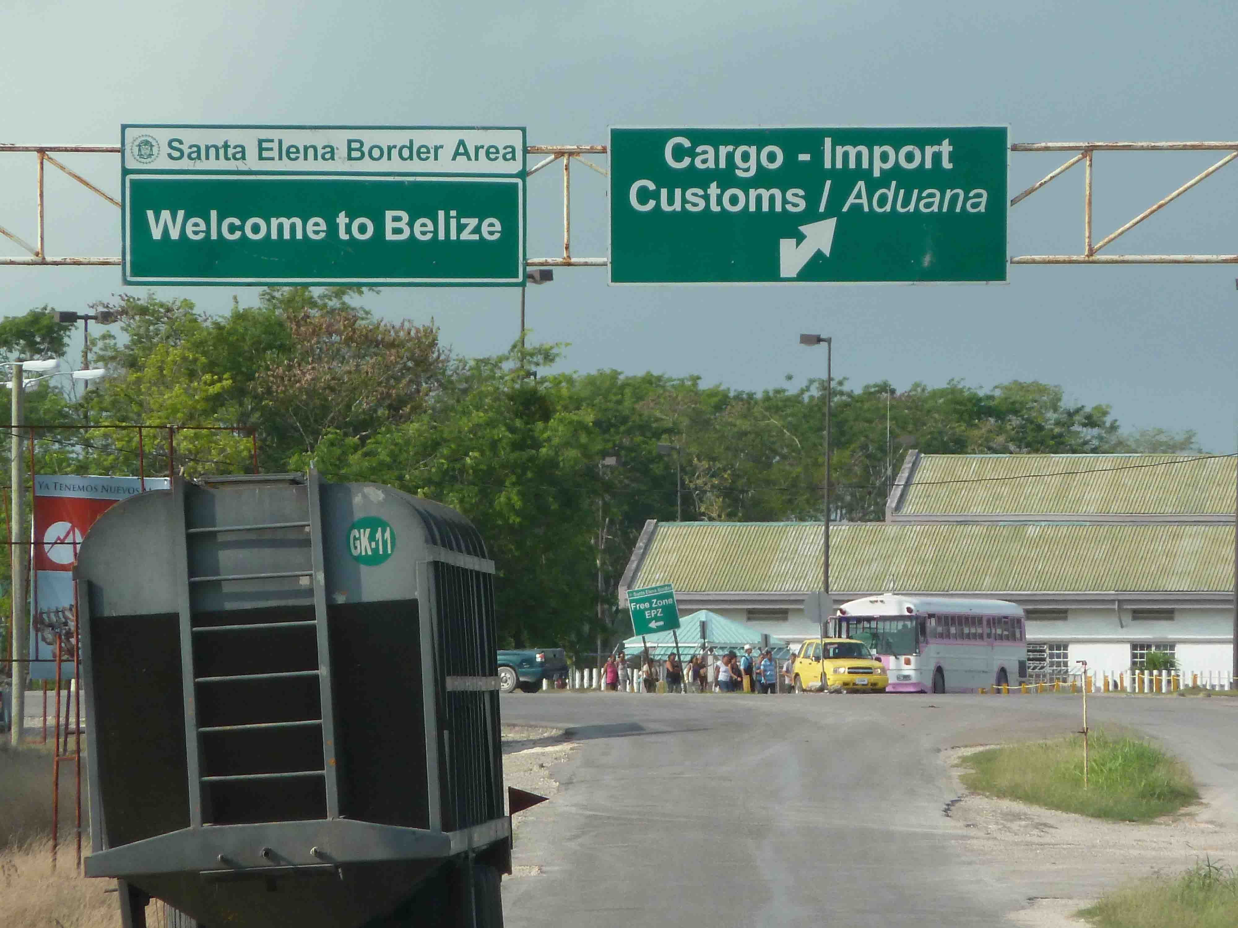 Welcome to Belize signs after defeating the Mexican border guard ...