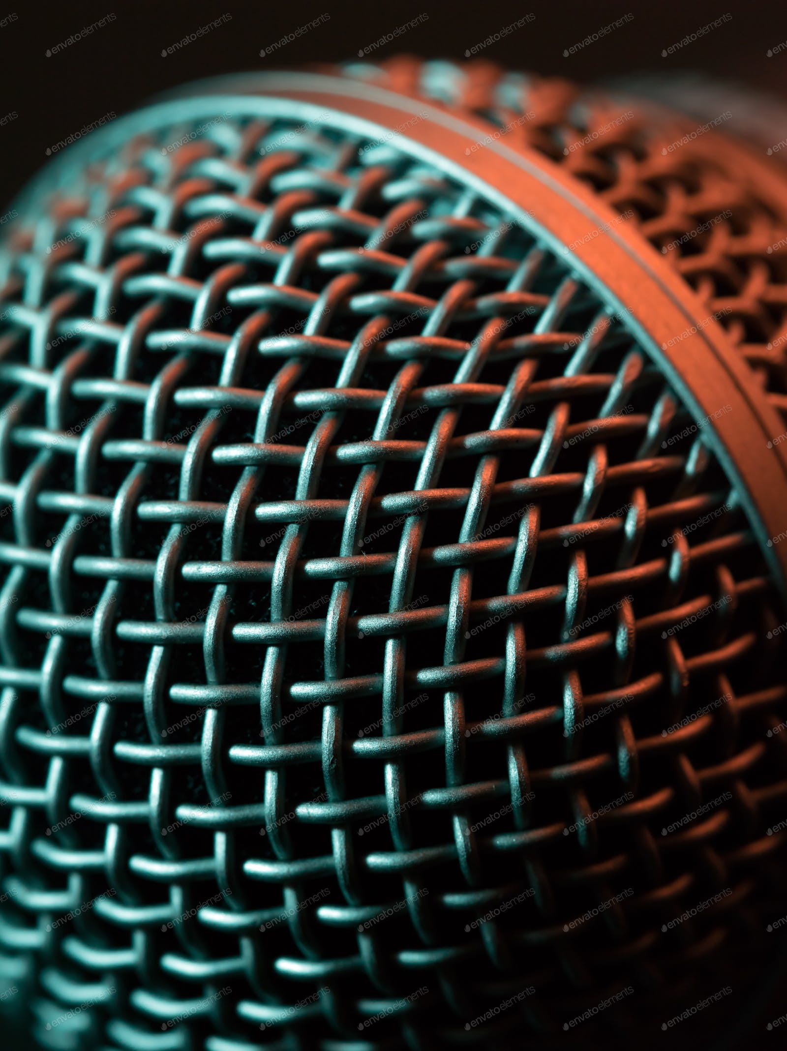 Vocal microphone macro photo by sumners on Envato Elements