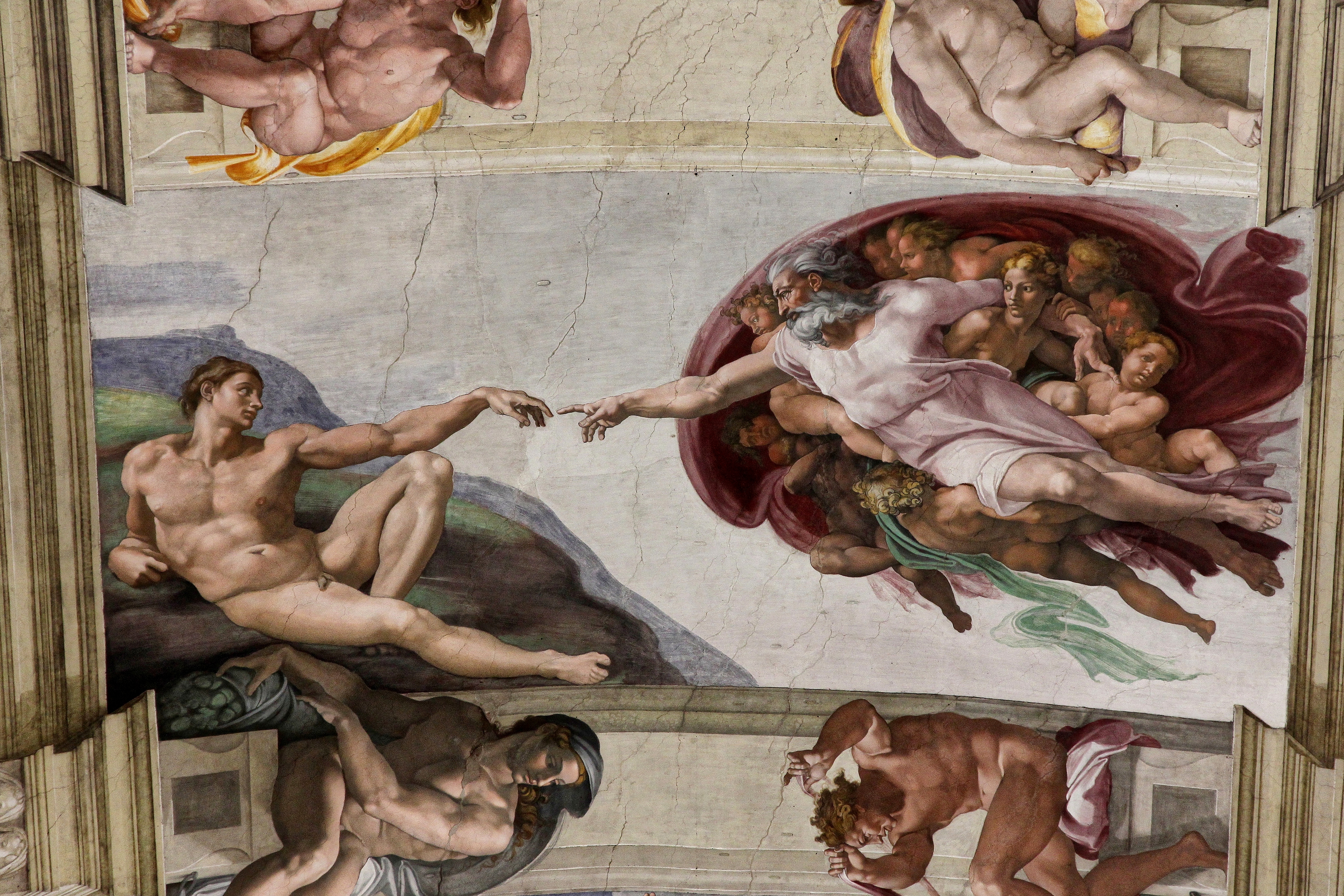 File:'Adam's Creation Sistine Chapel ceiling' by Michelangelo JBU33 ...