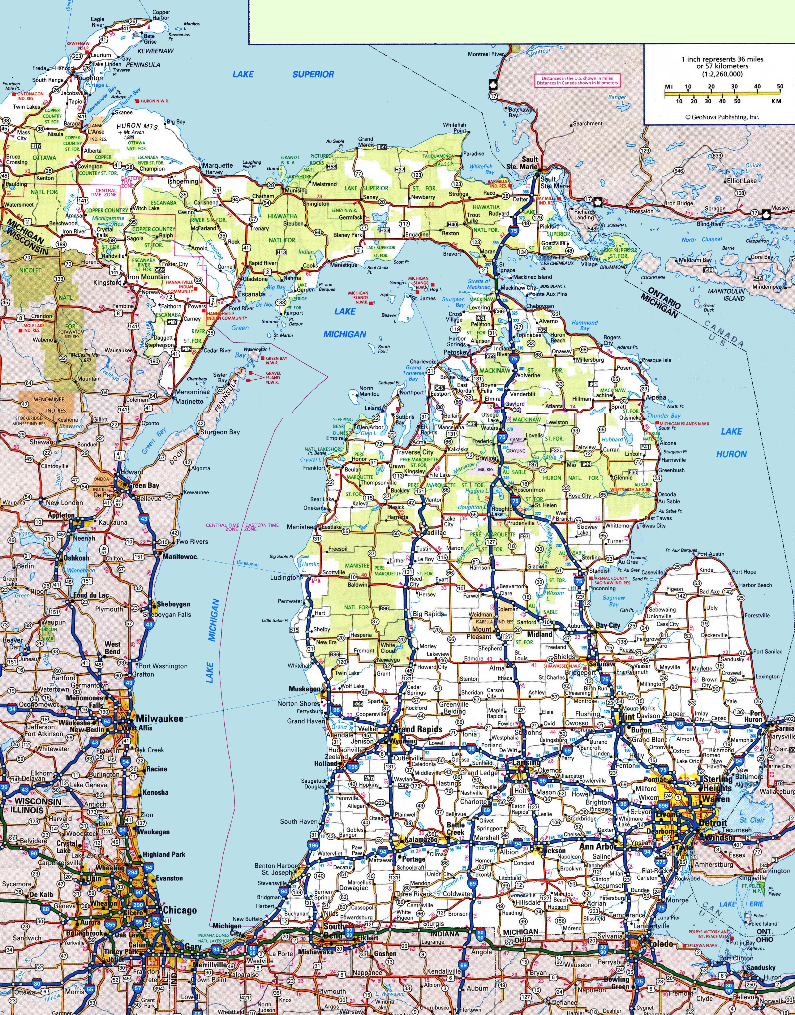 Michigan road map ﻿
