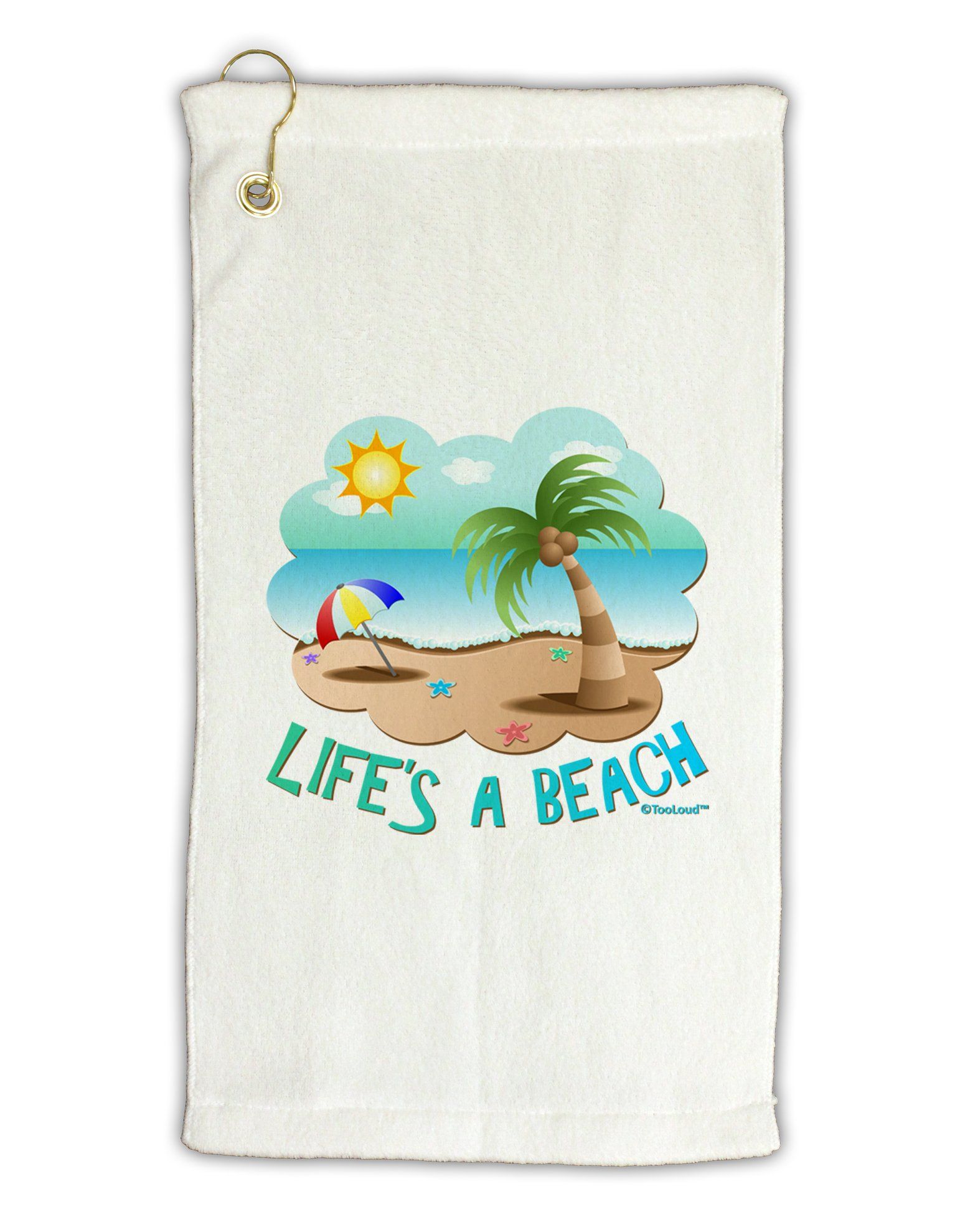 Fun Summer Beach Scene - Life's a Beach Micro Terry Gromet Golf ...