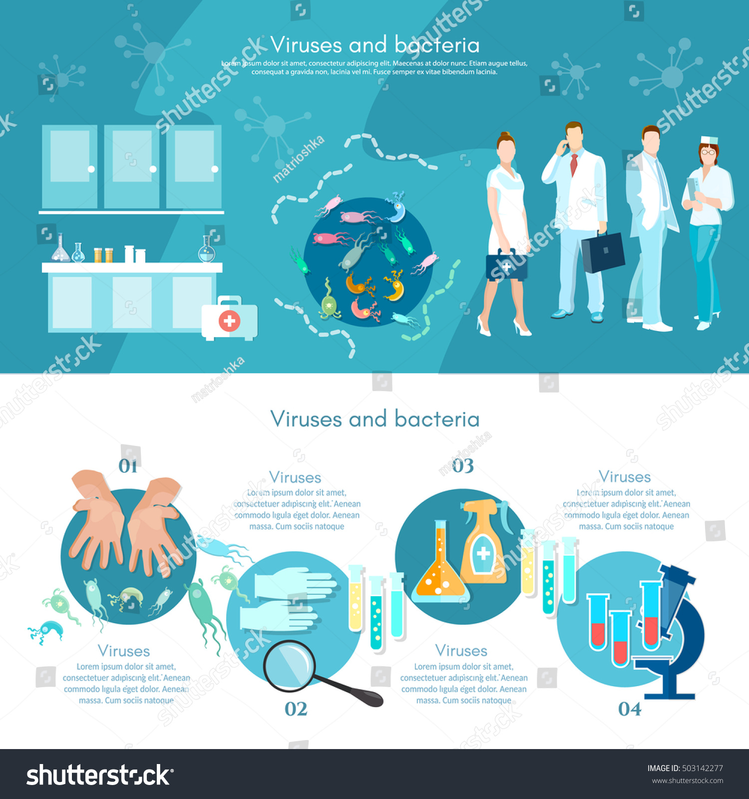 Medical Analysis Microbiology Infographics Medical Research Stock ...