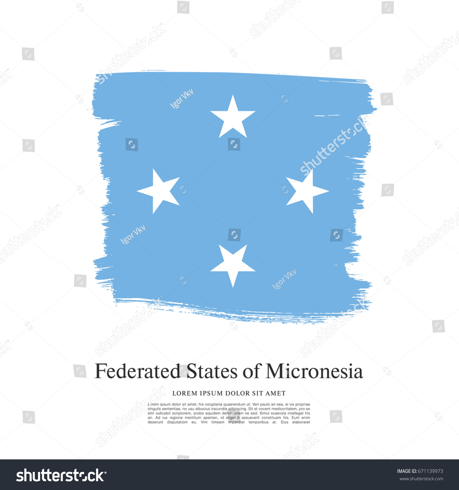 Flag Federated States Micronesia Stock Vector 671139973 - Shutterstock