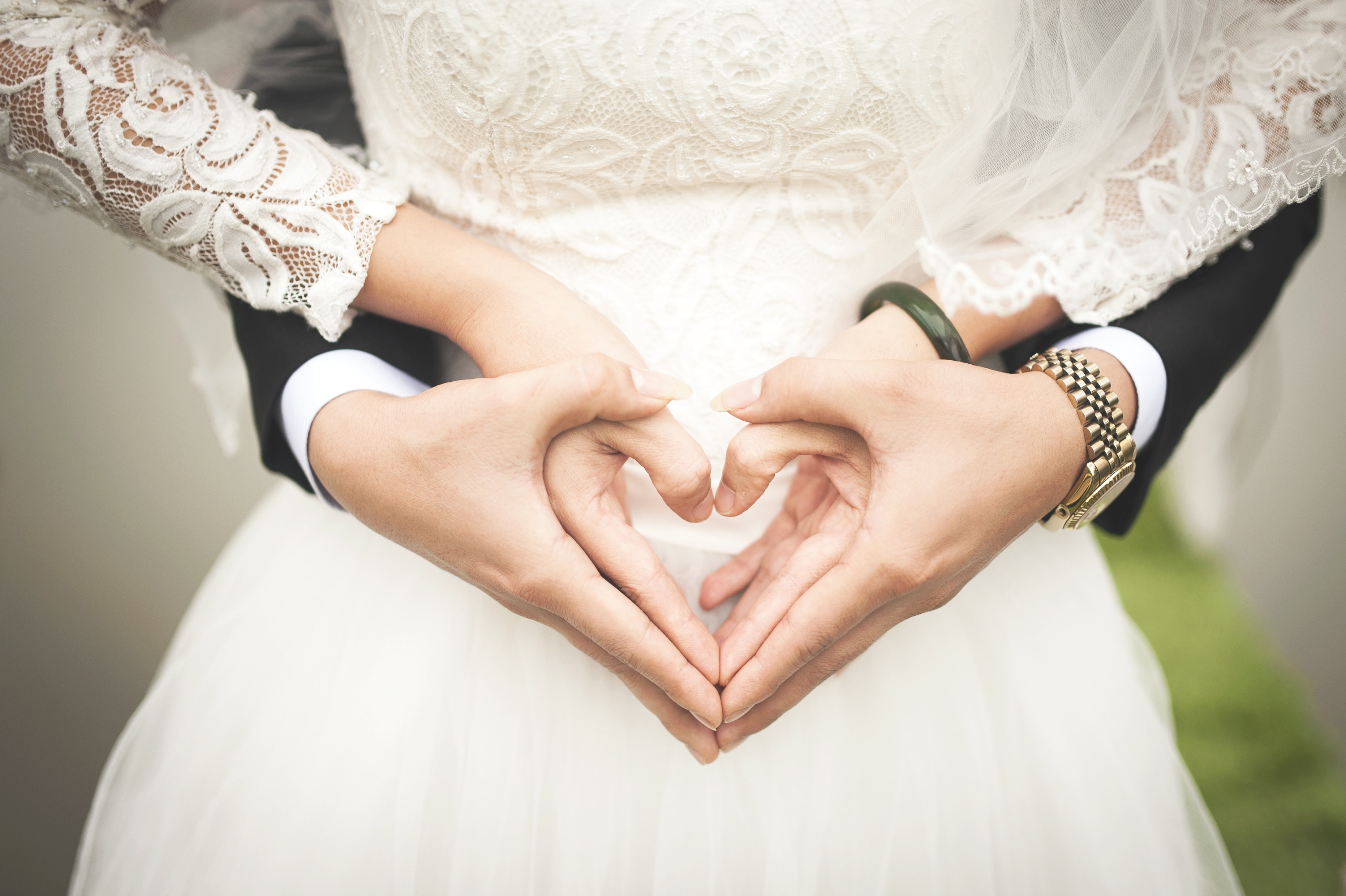 Midsection of Woman Making Heart Shape With Hands, Beautiful, Romantic, Marriage, Married, HQ Photo