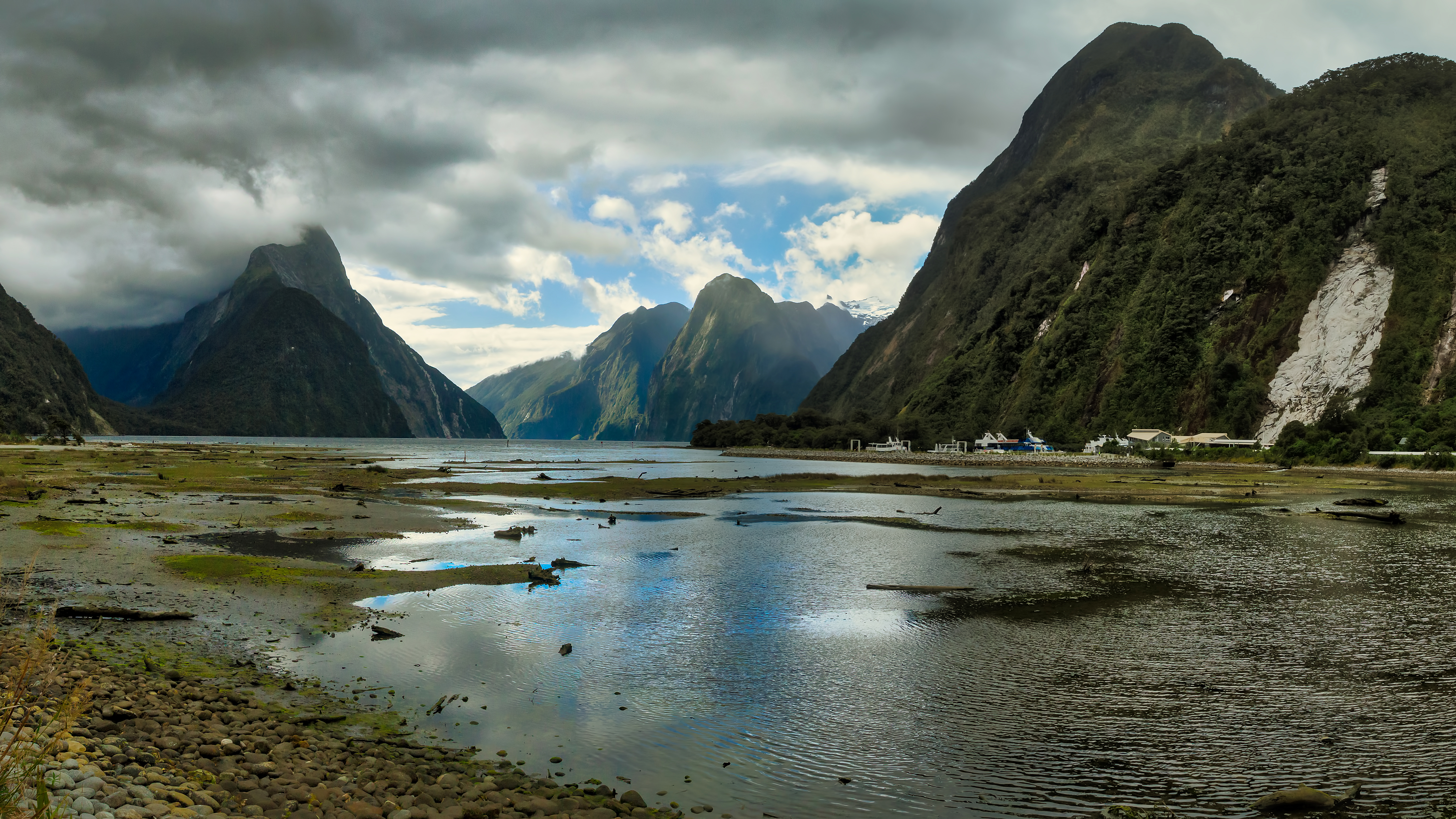 Milford sound on a stormy day. photo
